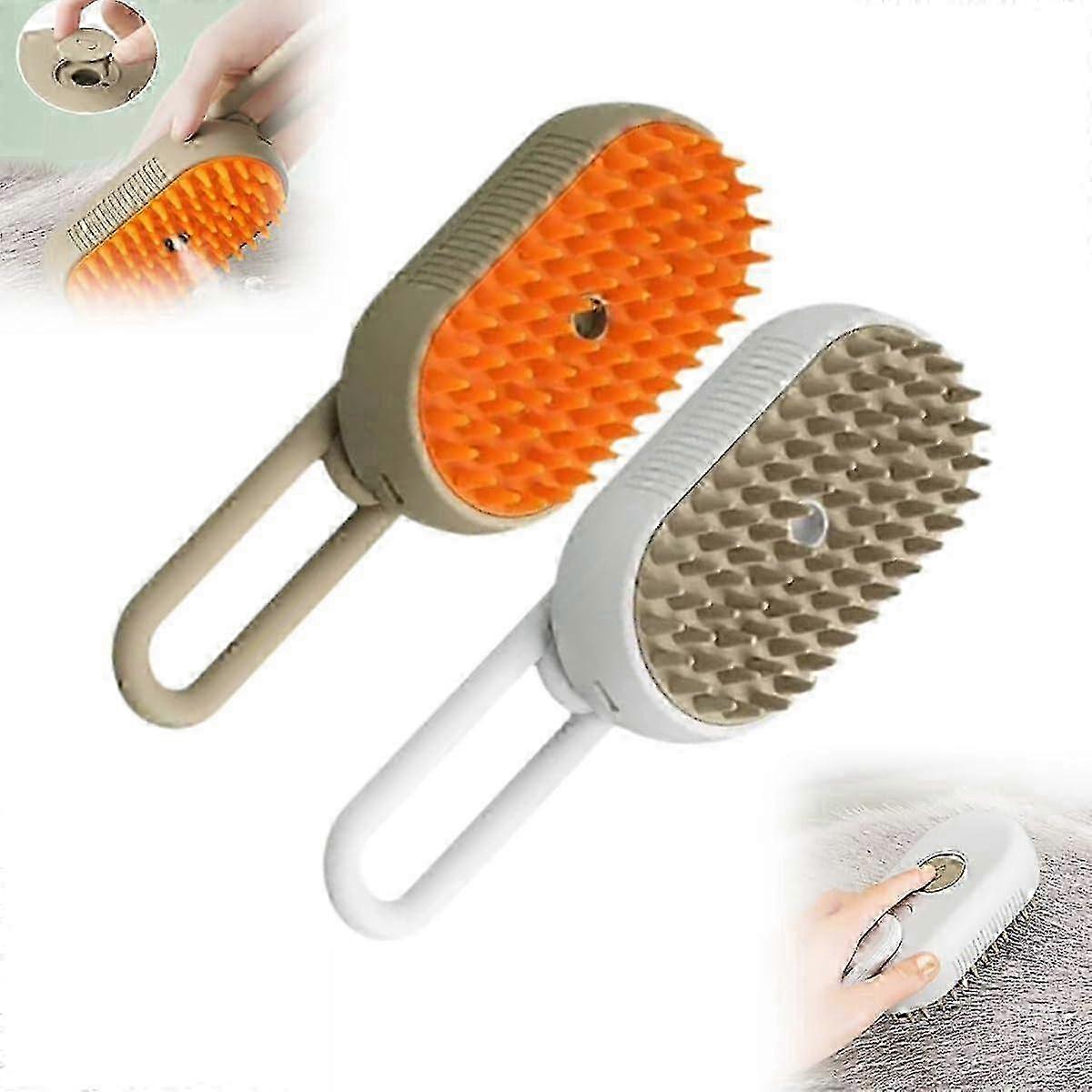 Beauty Cleansing Tools-Handle Rotating Comb-White+Coffee-2-Pack