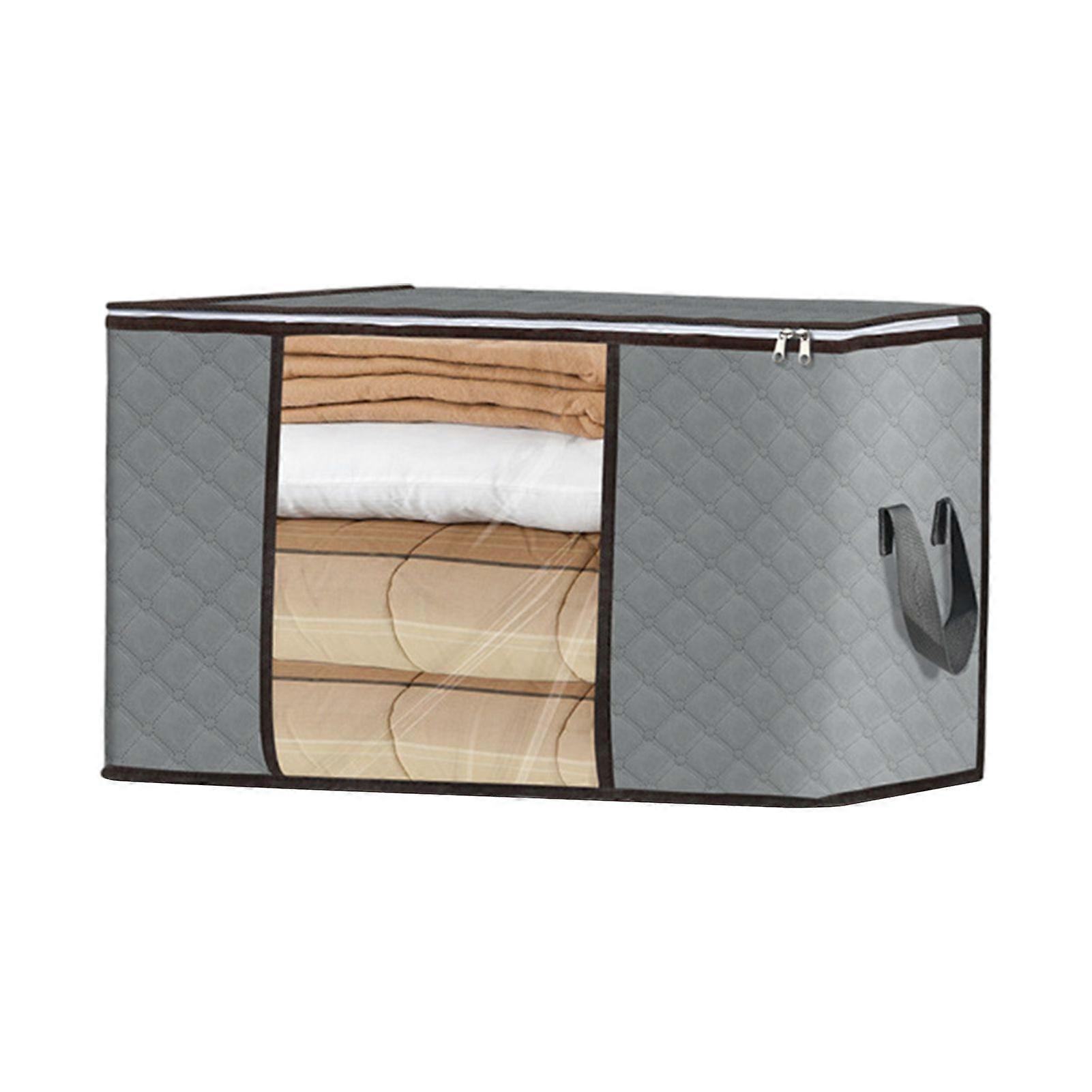 Jikaixiang Clothes Storage Bag with Reinforced Handles Zipper Close Large Capacity Blanket Bed Sheets Organizer Foldable Storage Bin