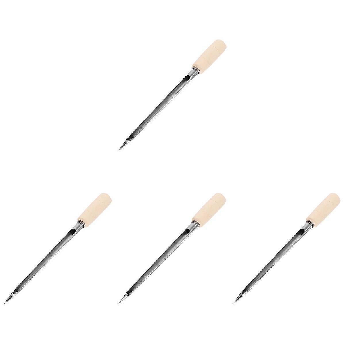 4pcs Soil Sampler Grain Probe Wheat Corn Reusable Rice Test Probe Cereal Sampler with Wooden Handle