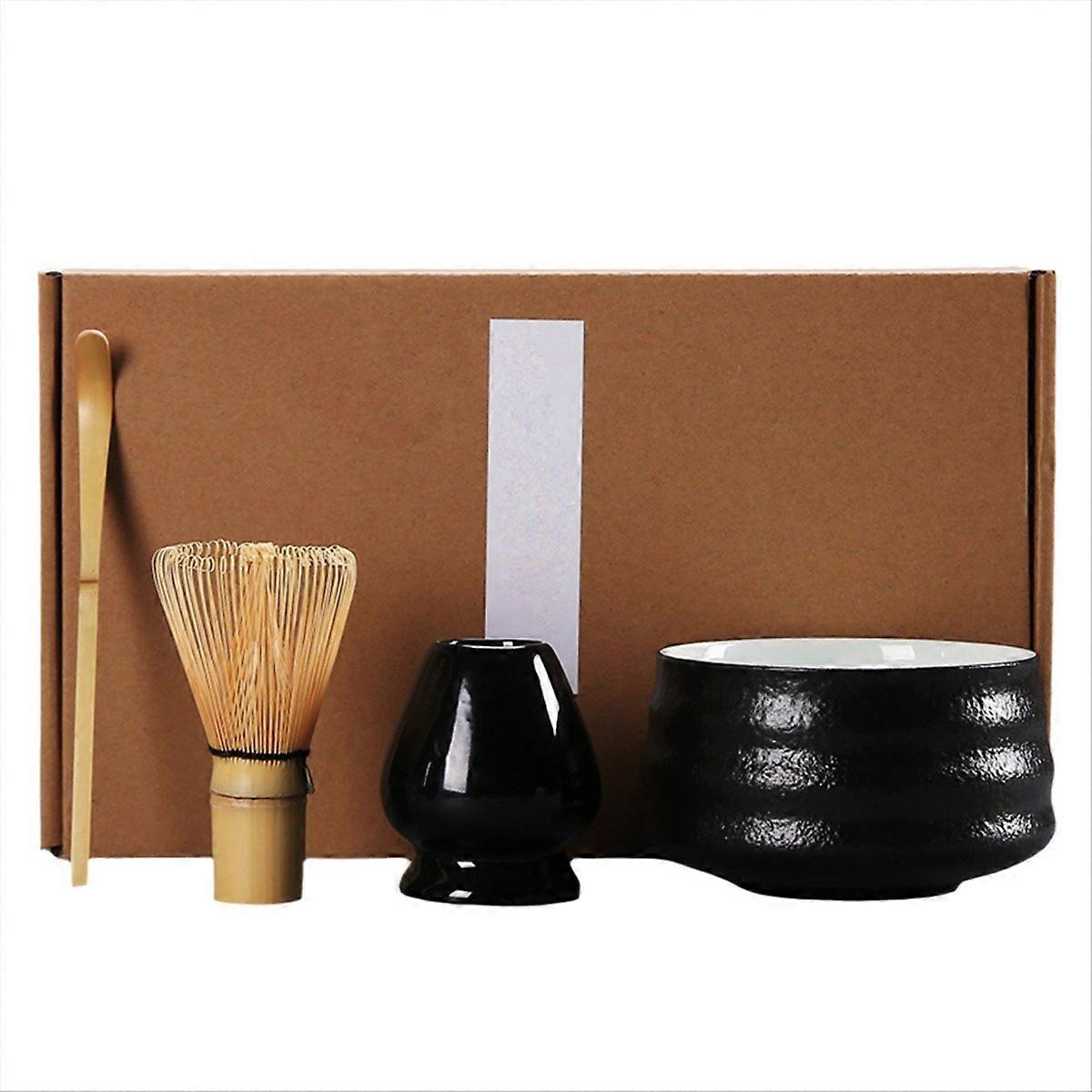 Japanese Matcha Tea Set Indoor Drinking Tea Making Tool Black Pottery