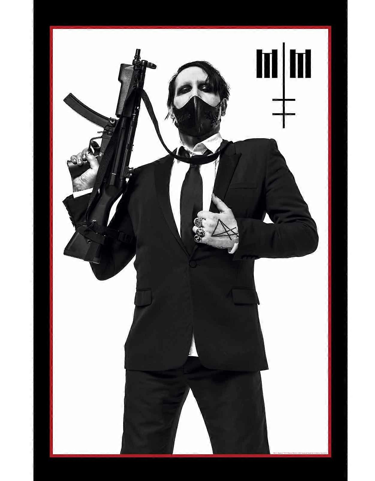 Marilyn Manson Machine Gun Logo  Textile Poster