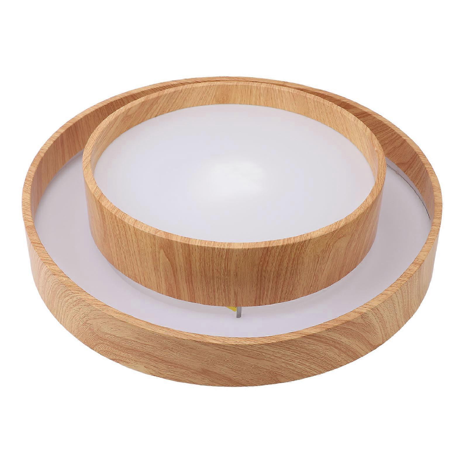 Flush Mount Ceiling Light Wood Grain Color 3 Color Temperatures Remote Control Round LED Ceiling Light Eye Caring for Bedroom Dining Room Study Room 