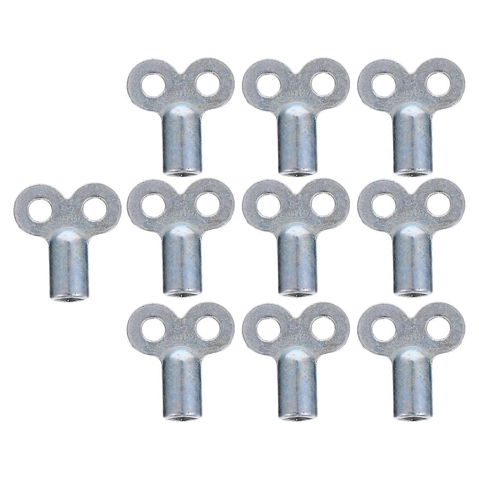 Guangmc 10 Silver Vent Plumbing Keys Radiator Zinc Alloy Square Socket (Pack of 10)