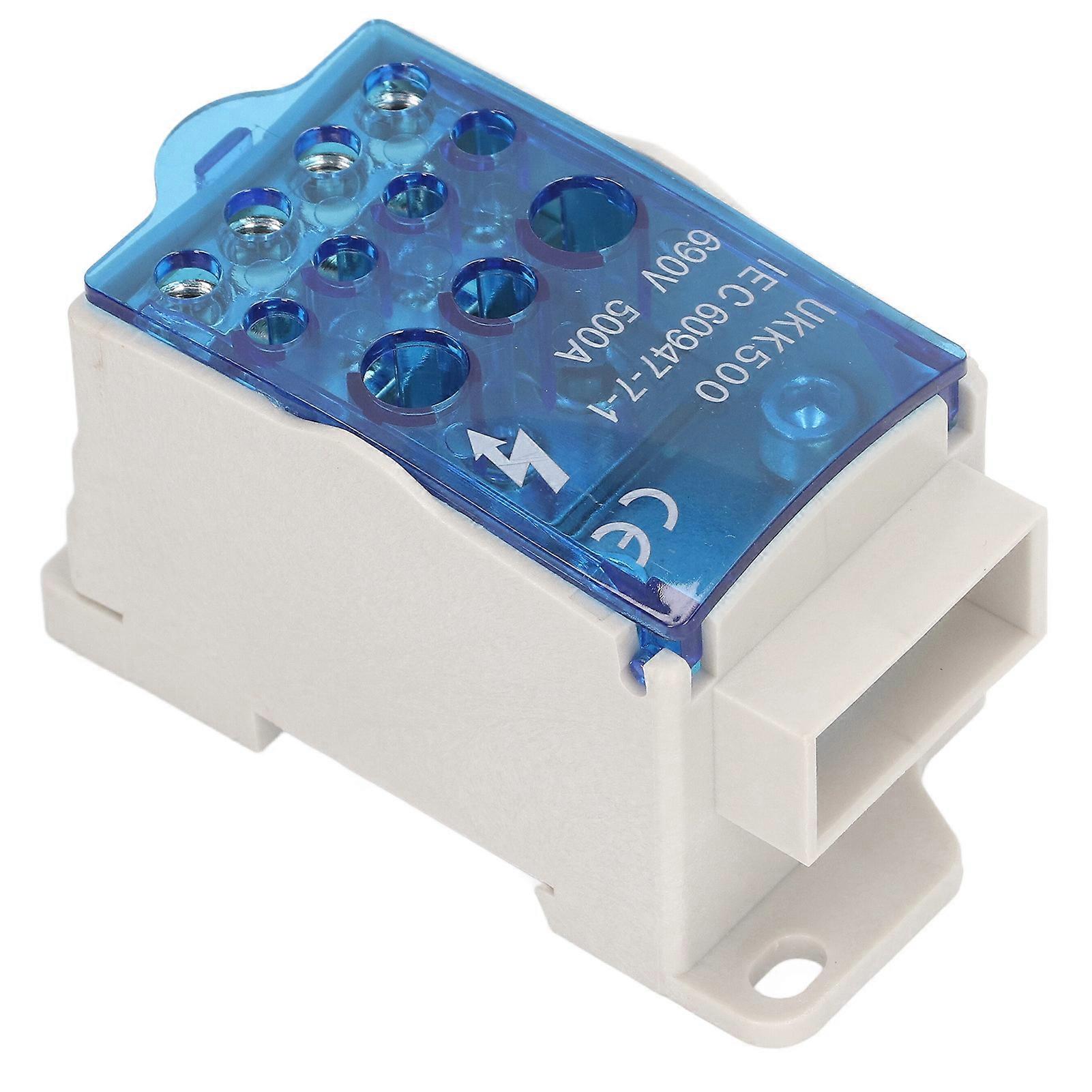 Terminal Distribution Box 500A 35mm DIN Rail Terminal Block Power Junction Box AC 690V