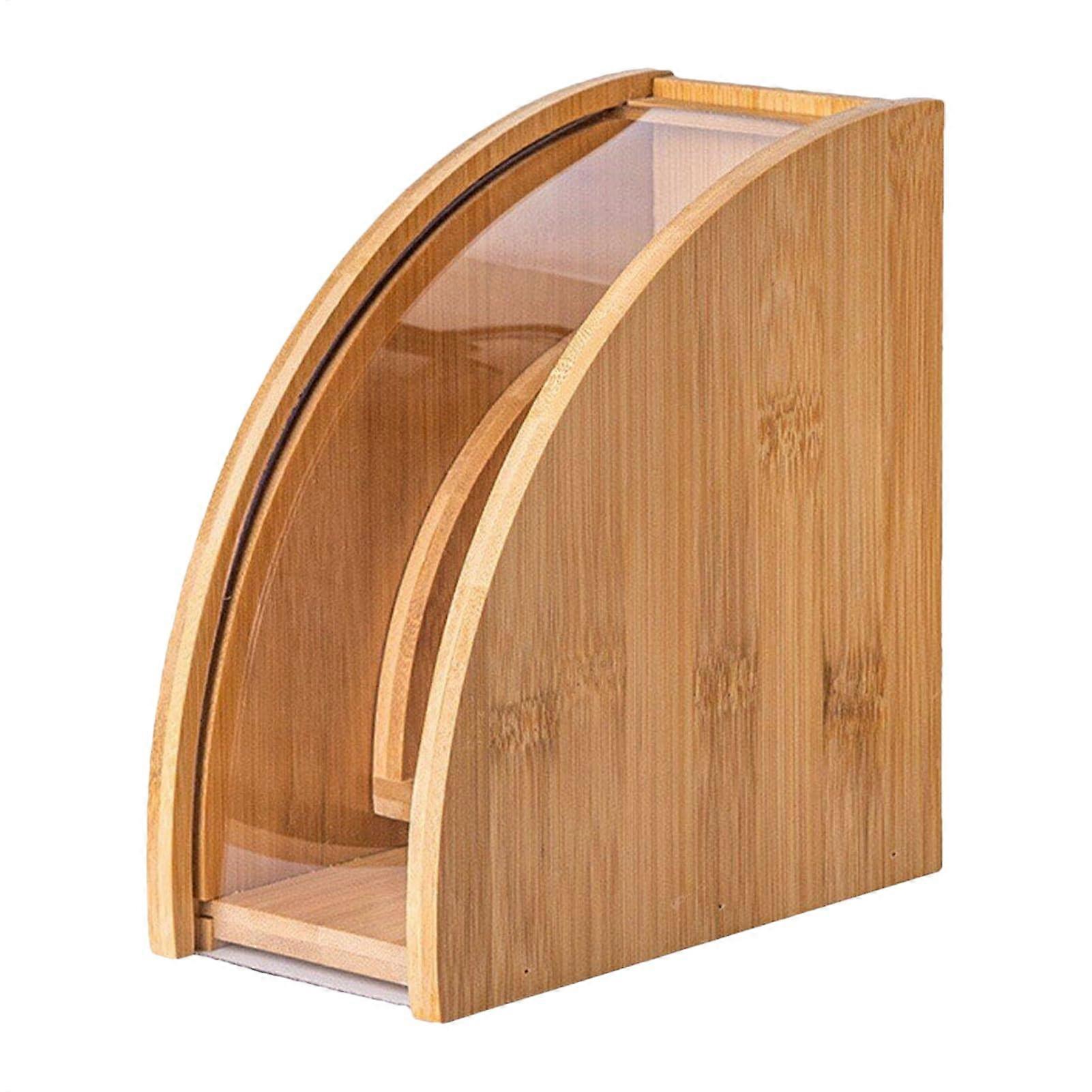 Coffee Filter Holder For Countertops  Natural Wooden Organizer Stand, Compact Filter Storage Rack Keeps Filters Neat