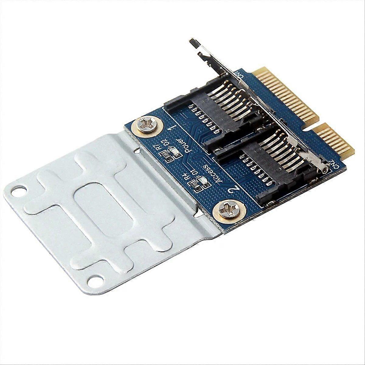 Mini Pci-E Adapter 2 SSD HDD for Laptop Dual Micro-SD SDHC SDXC TF to Mini PCIe Memory Card Reader