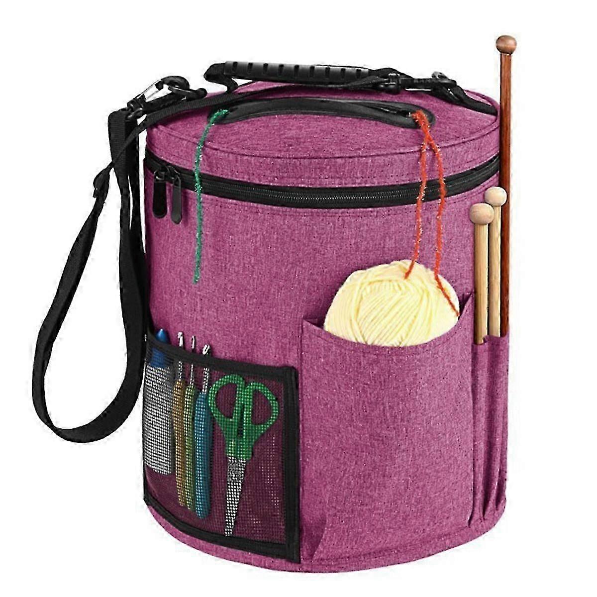 unique Yarn Storage Bag 11x13in Organizer Handle Shoulder Strap B