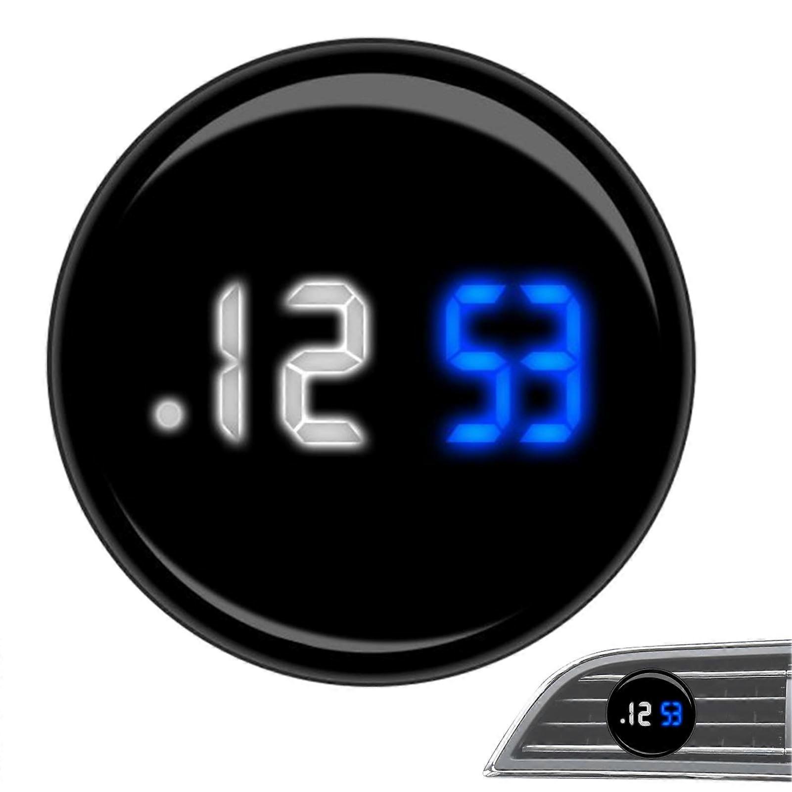 Automotive Stick Clock Small Digital Clock TouchControl Car Mounted Screen StickOn Car Clock For Convertible SUVs