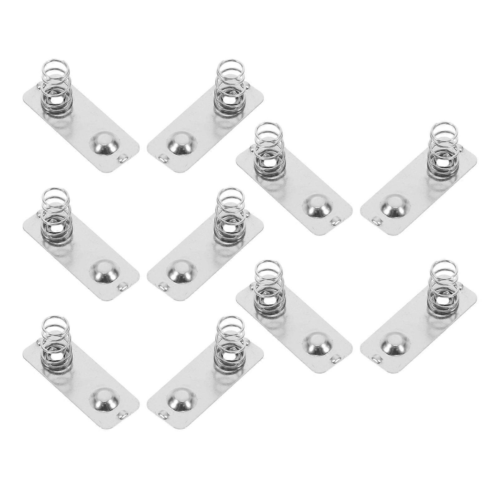 10PCS Metal Battery Spring Contact Plate AA Battery Terminal Plate Battery Contact Spring Replacement Silver-Plated Battery Spring for Remote Control 