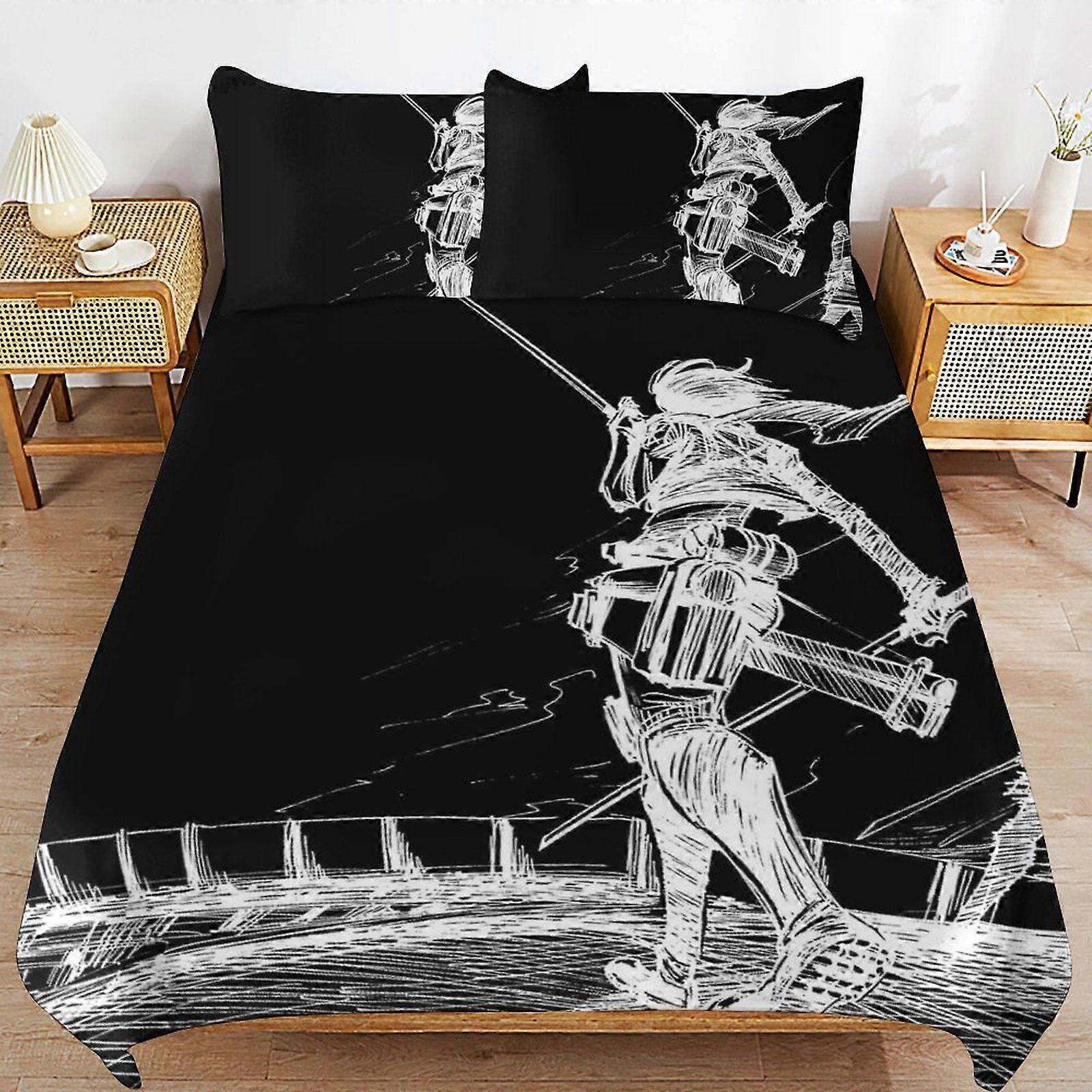 r270  Attack on Titan High Strength Structure Breathable Finish Sleep Fit Soft Texture Duvet Cover Sets Everyday s270