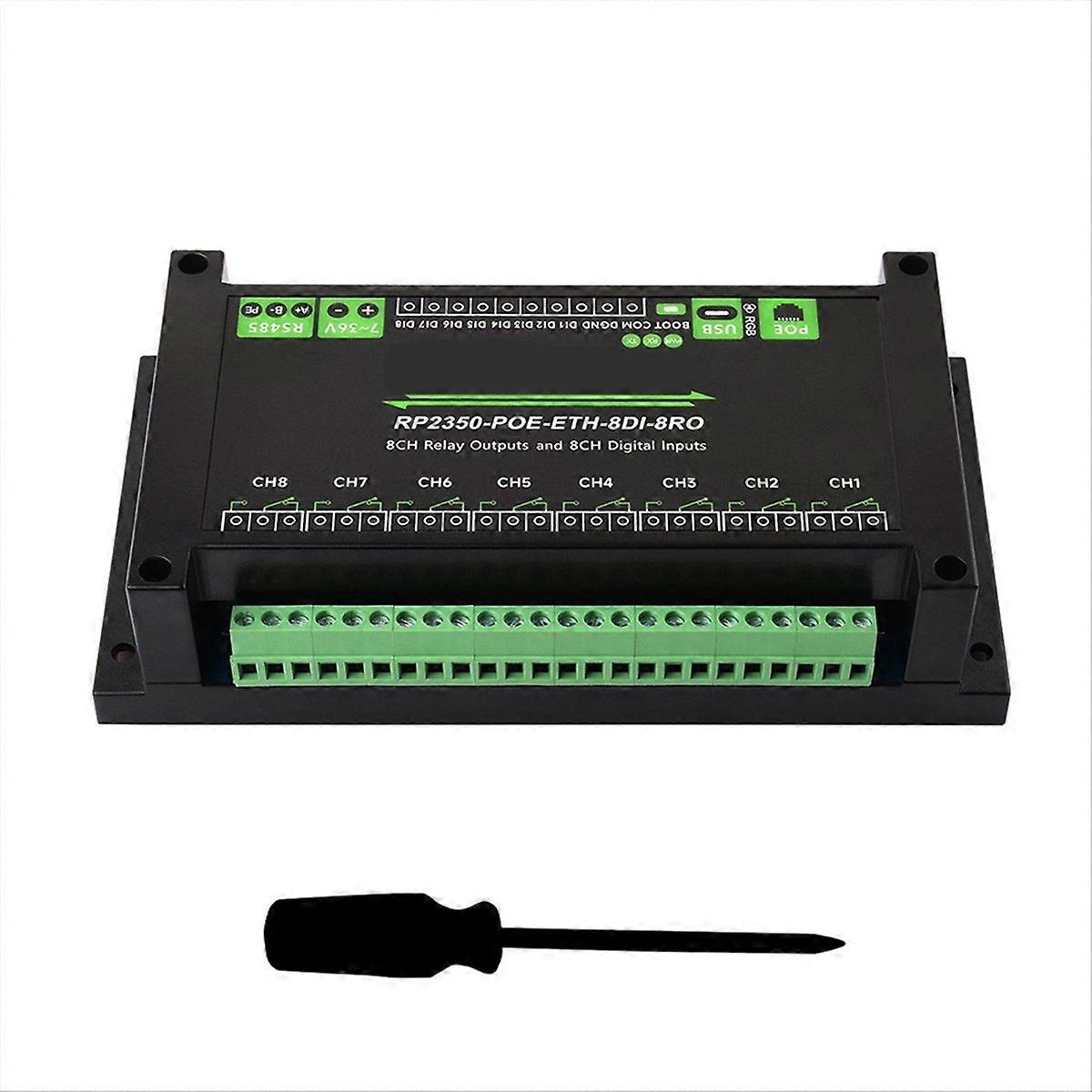 RP2350 Dual-Core Double-Frame Industrial Control Board 8-Channel Network Relay Supports Digital Inp