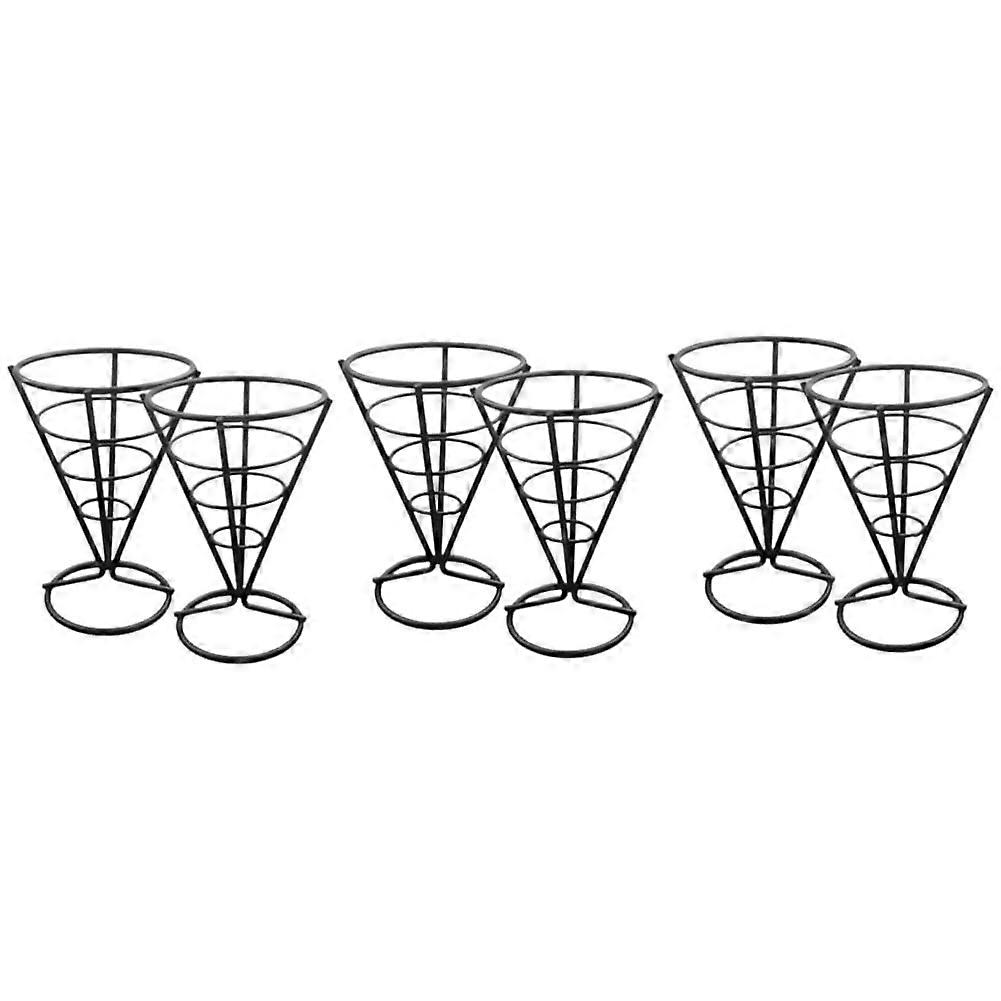 Deep Fryer Basket 6Piece Wire Cone Frying Basket Set For Deep Fryer Chips Serving Stand Chicken Holder