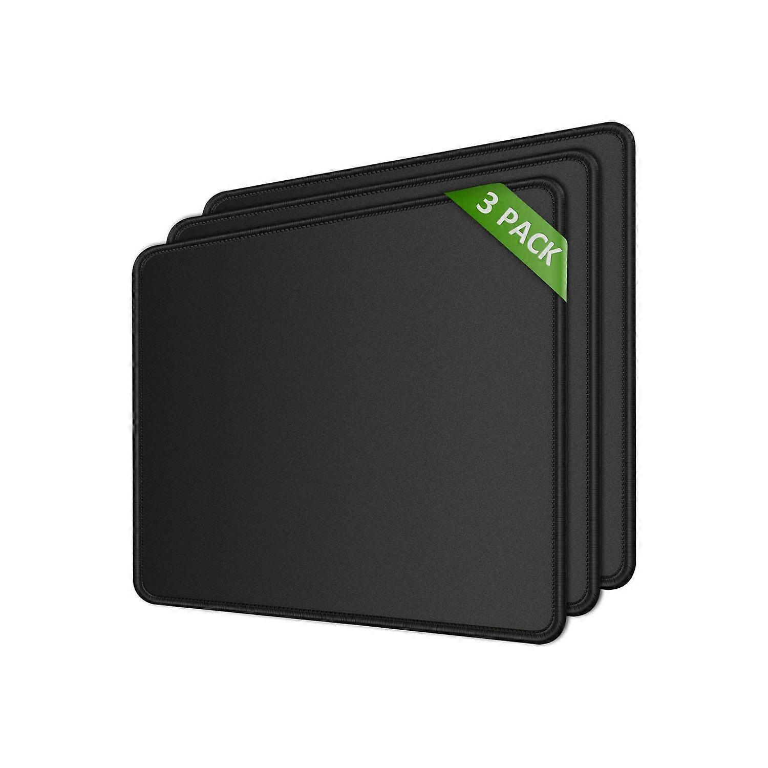 Mouse Pad 3 Pack with Stitched Edges, 260x210x3mm Gaming Mouse Pad, Waterproof Mouse Pads with Non-Slip Rubber Base