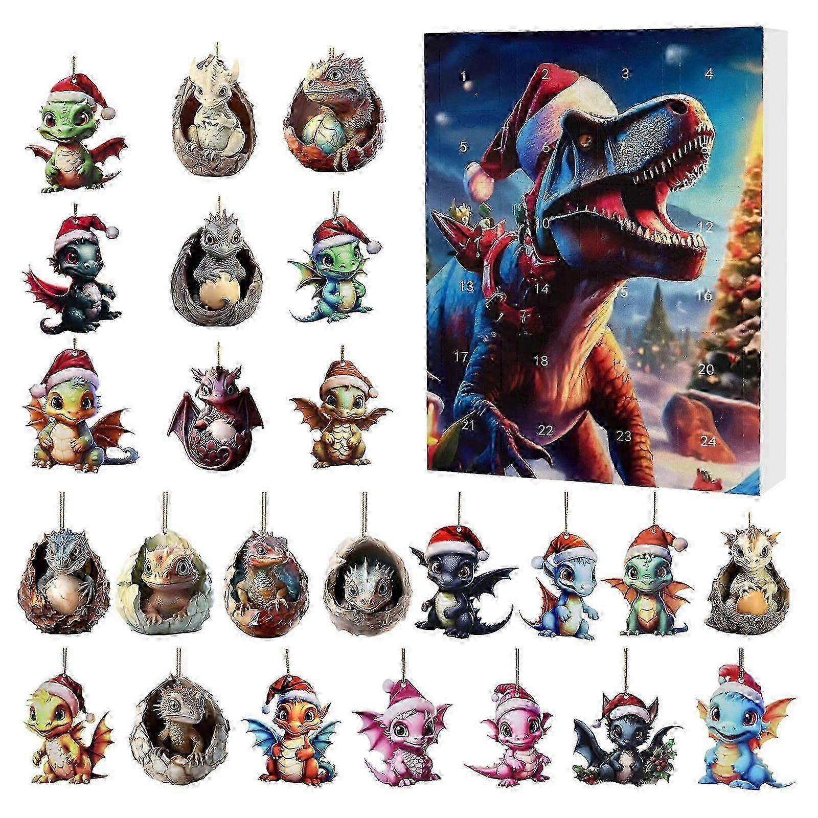 Mini acrylic dragon ornaments for Christmas advent calendar blind box