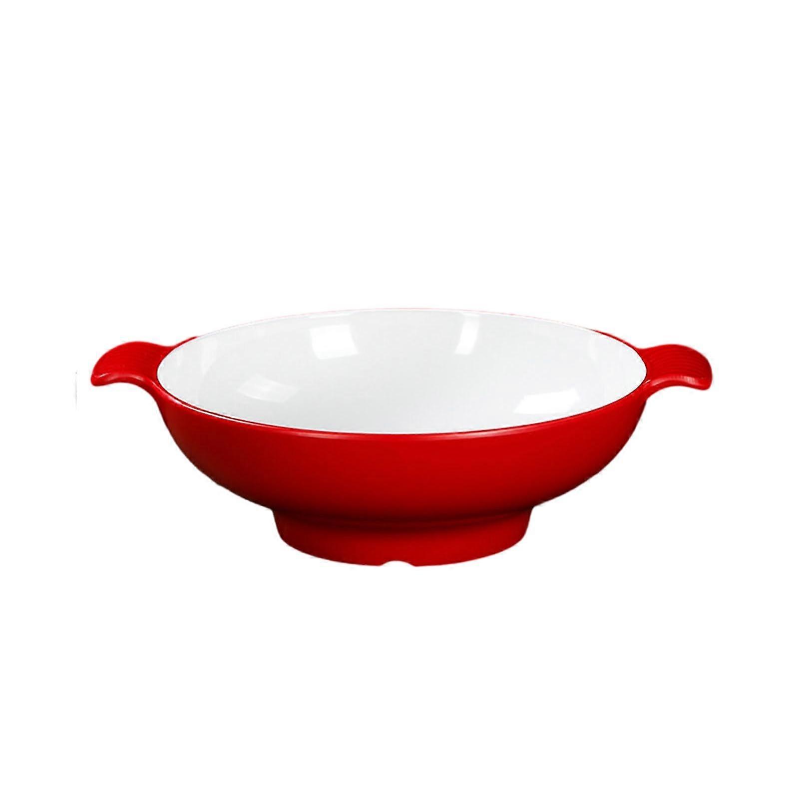 Ceramic DoubleEared Bowl 11 Inch Glazed Round Design for Soup and Serving