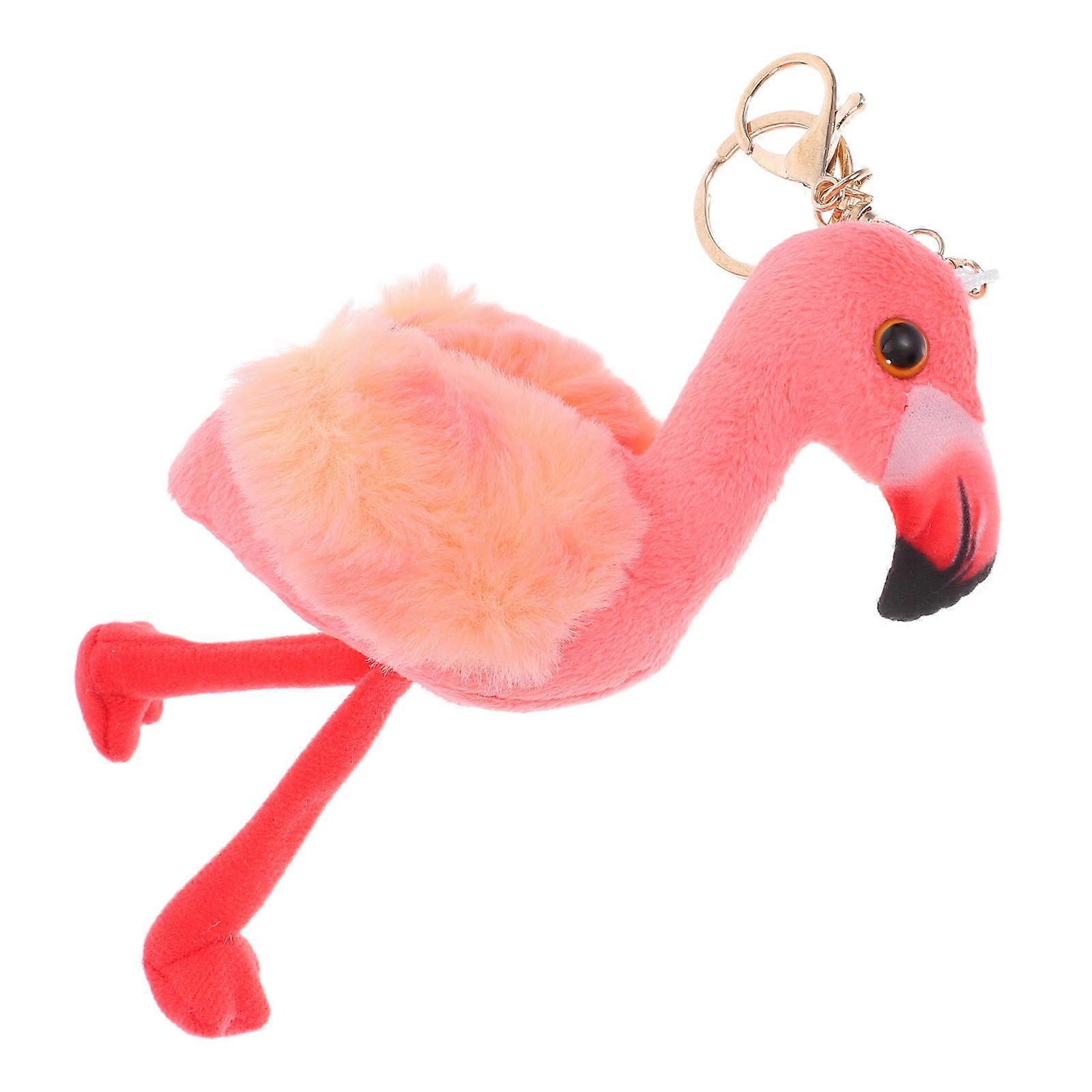 Adorable Flamingo Keyring Pendant Ideal For Daily Use, Birthdays, And Parties Crafted From Soft PP Cotton And Alloy With Irregular Shape 1Pack