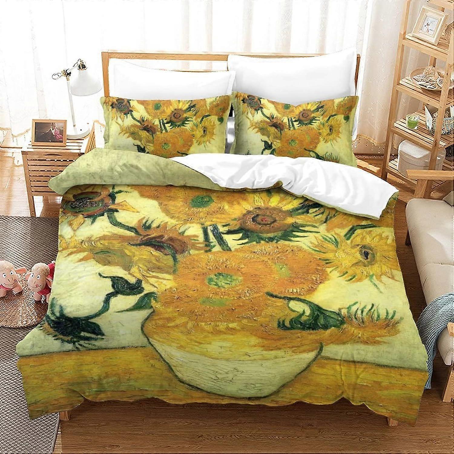 فنسنت فان جوخ 3D طباعة لحاف غطاء غطاء لحاف مجموعة واحدة طباعة لحاف الفراش مجموعة الفراش مجموعة لينة الفن اللوحة خفيفة الوزن ستوكات لحاف الغطاء 