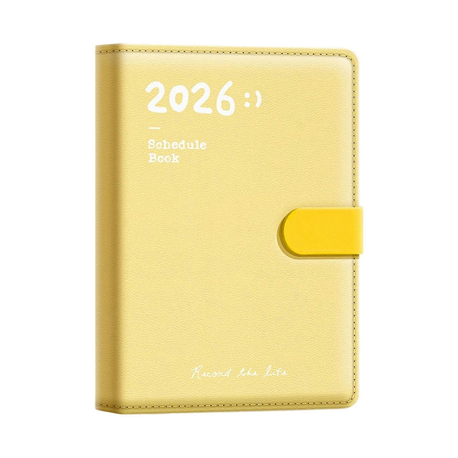 2026 Work Life Planner Travel Journal Schedule Notebook Compacts Size Task Tracking Systems Smooth Writing Experience  Lemon yellow