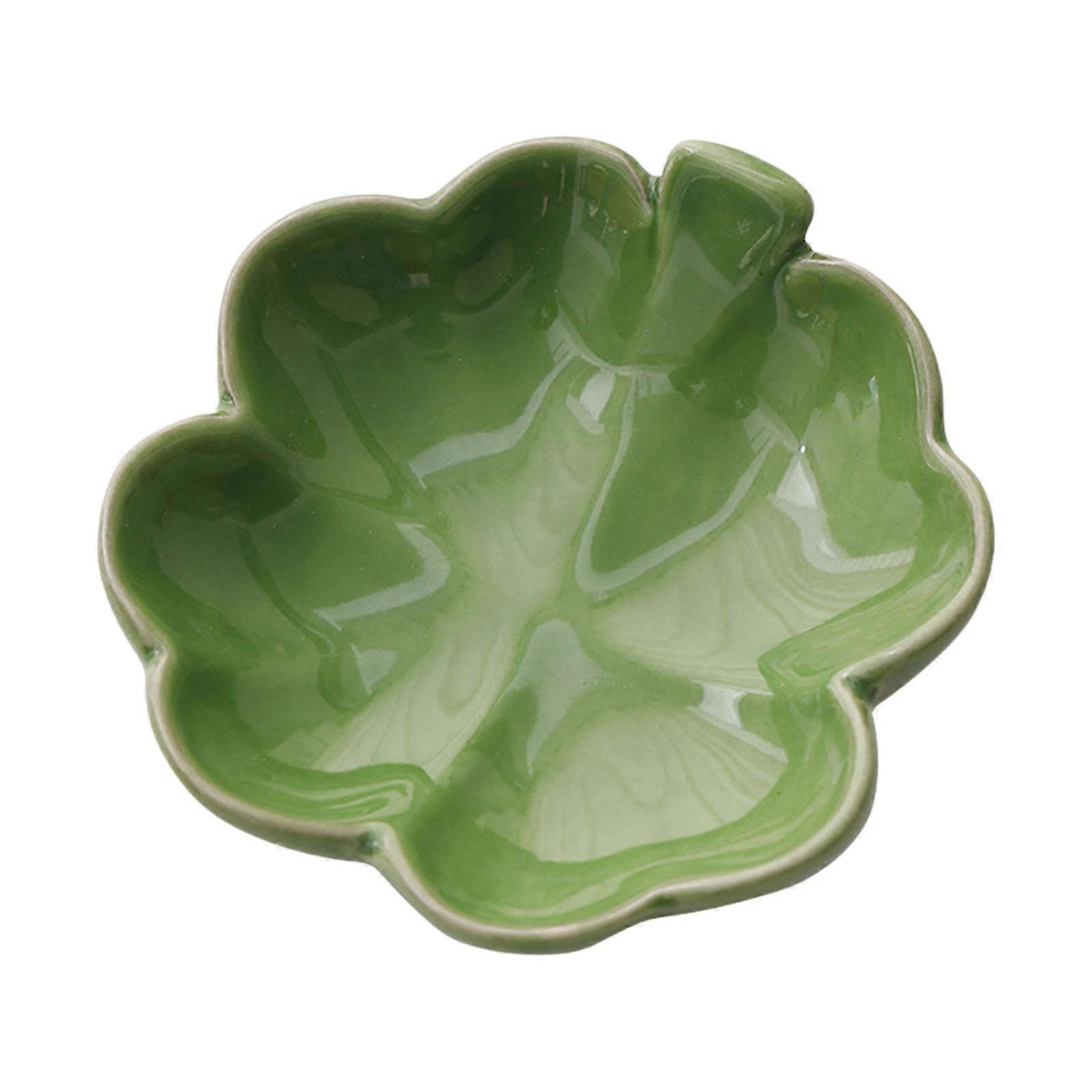 Ceramic Jewelry Tray Clovers Pattern Multiple Section Organizers Quick Access Storage Solution Multicolor