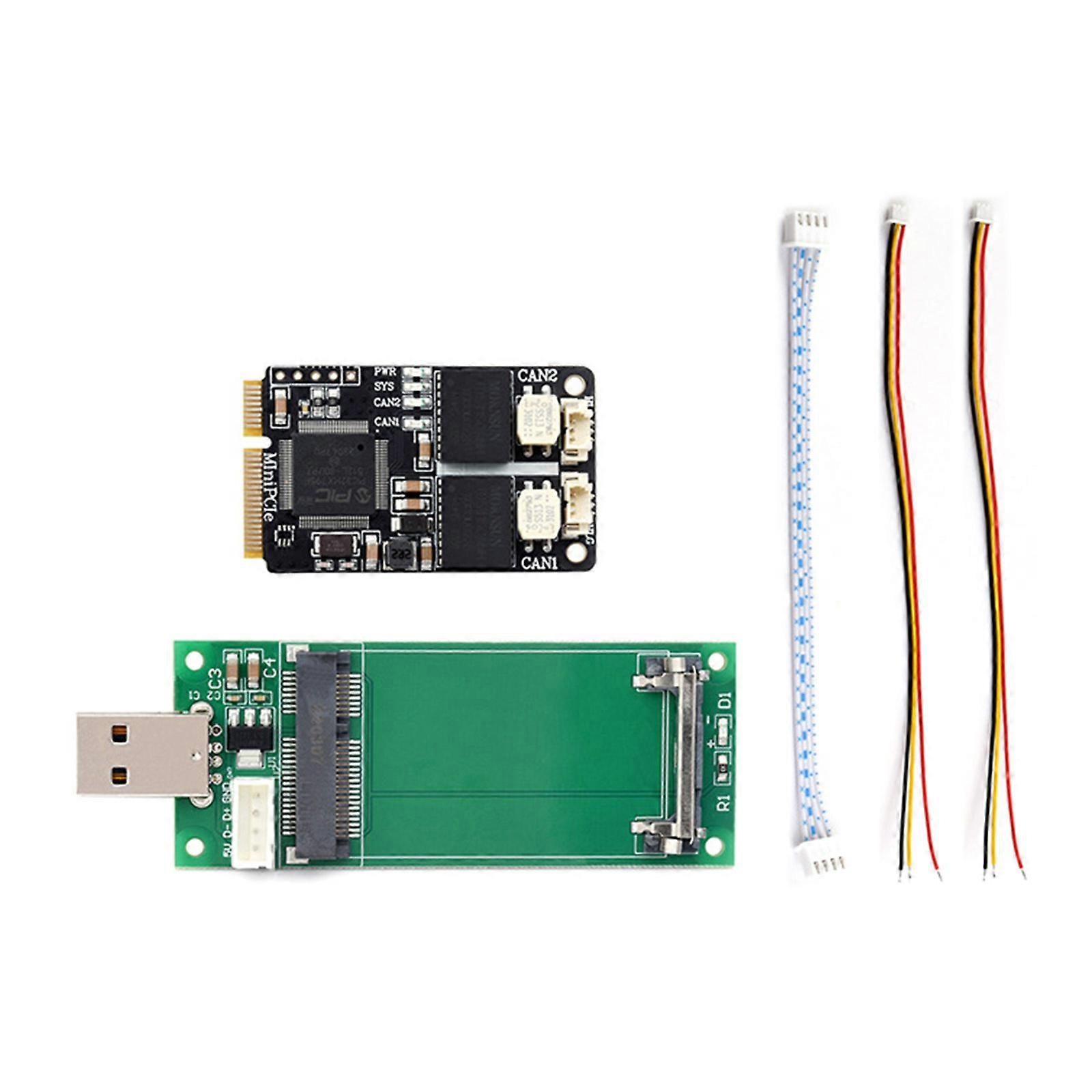 PCIe Interface to 2-Channel CAN Card Supports Decoding And Analyzing Function Multiple CAN Protocols USB to CAN Adapter Multicolor