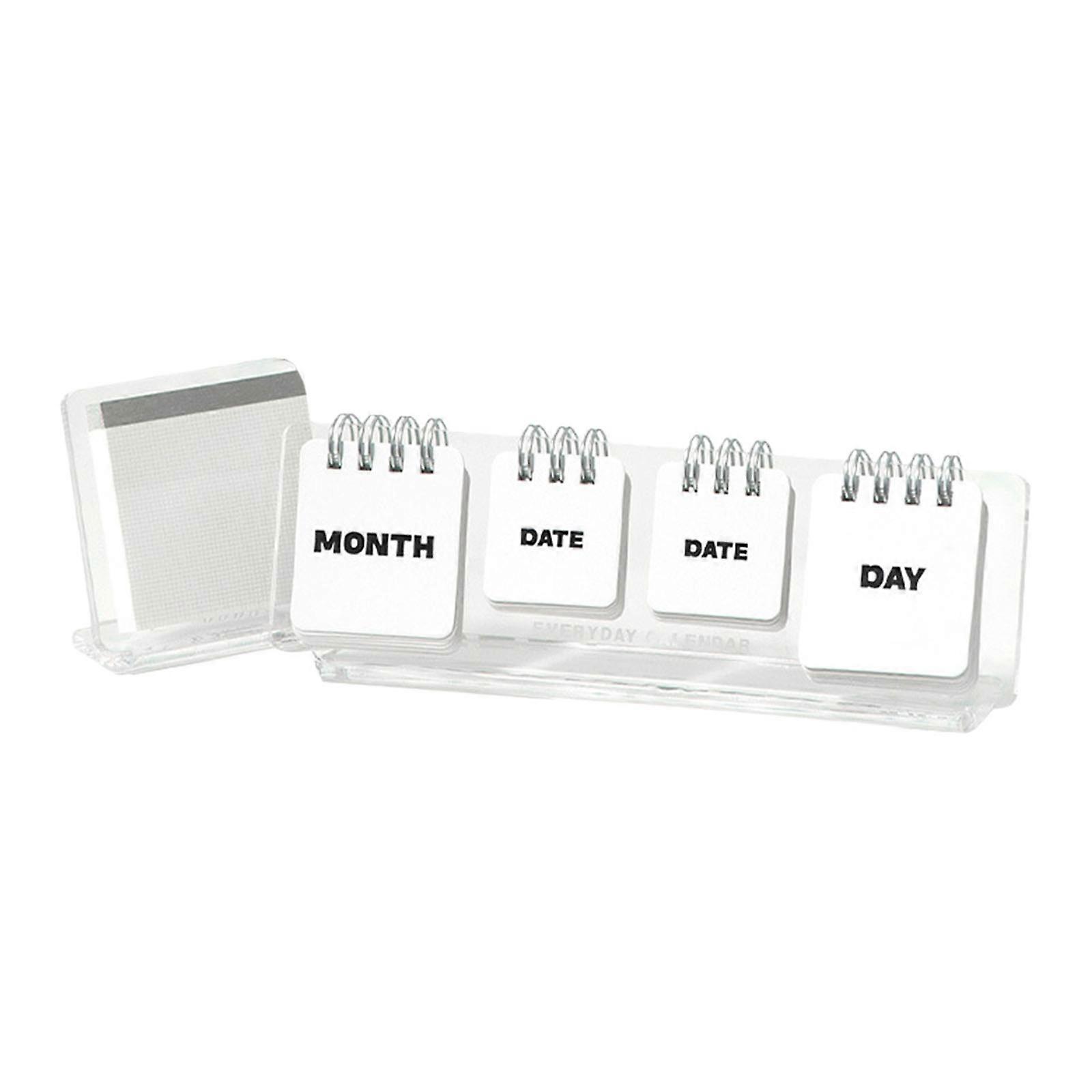 Contemporary Acrylic Year Desk Calendar Creative Dates Large Text Visibility Modern Workspaces Essential for Office Multicolor