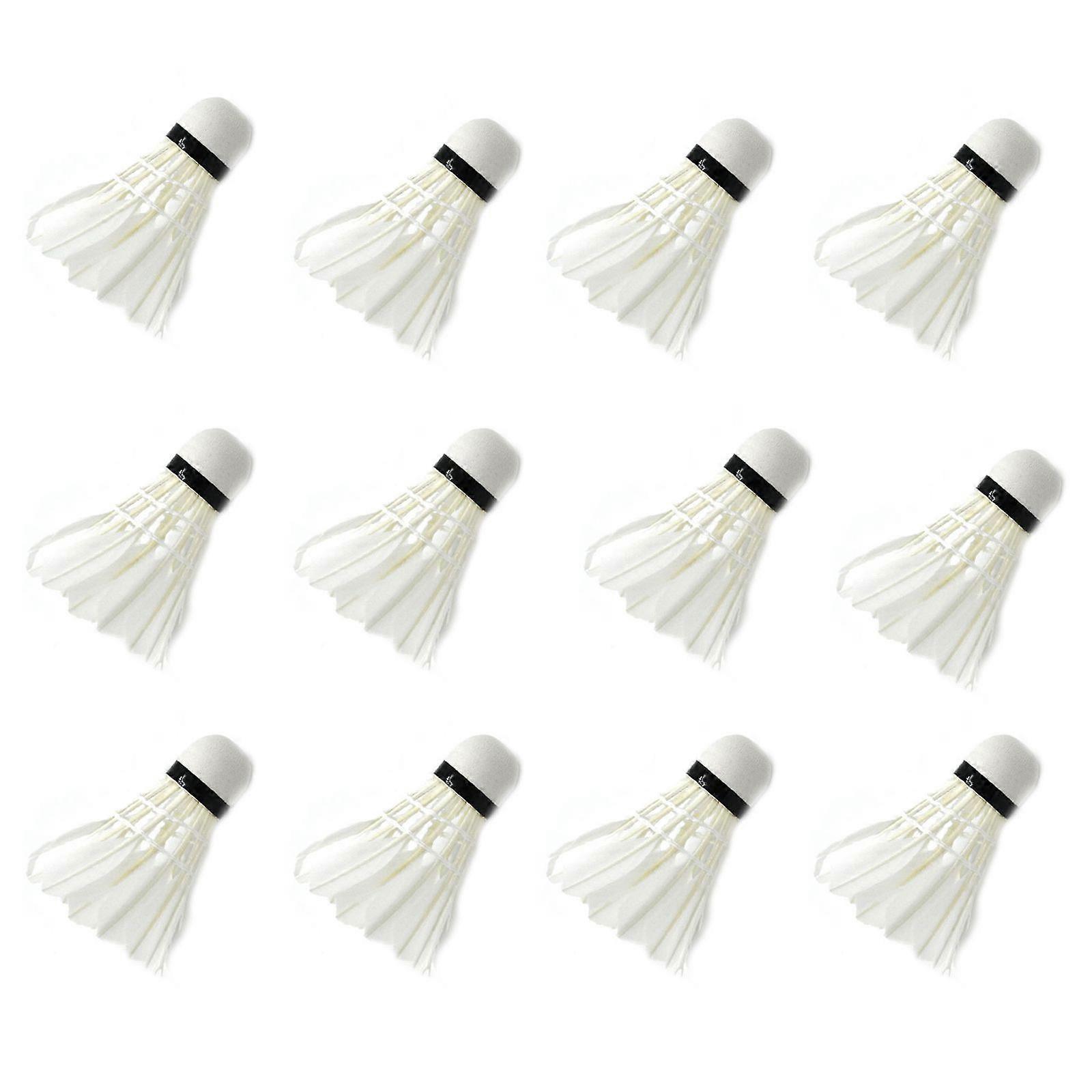 12Pcs Professional High Speed Badminton Duck Feather Badminton Shuttlecocks Set with Good Stability and Durability Multicolor