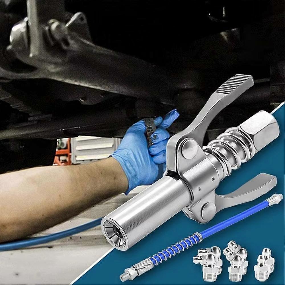 Quick Release Grease Coupler Grease Fitting Hose Coupler Double Handle Grease Tool Adapter QuickRelease Leak Proof Joint