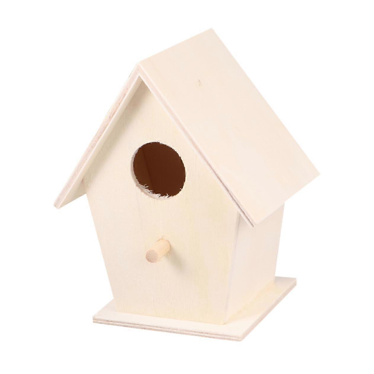 Wooden Bird House Kit Set of 3 Light Yellow Hanging Nest for DIY Home Decor and Garden