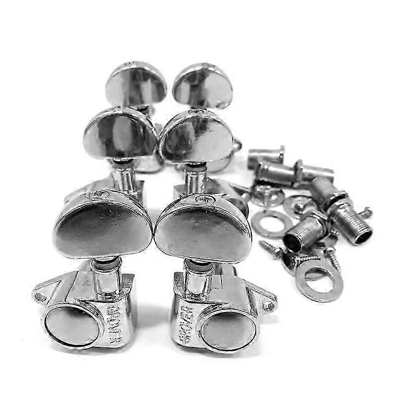 3R 3L Chrome Vintage Open Gear Ukulele 4 String Guitar Tuning Pegs Keys Tuners