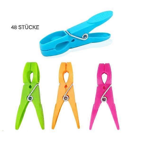 Laundry clips, 48 plastic clips, strong grip clips