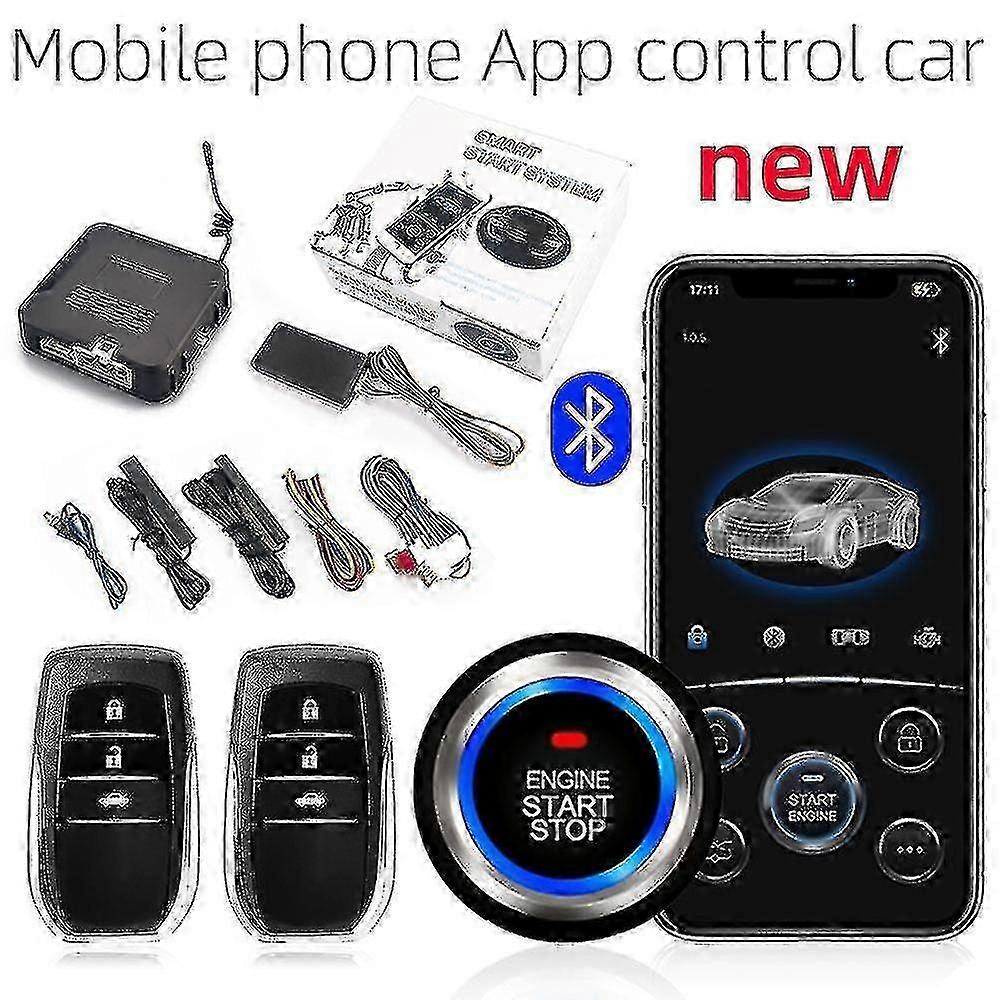 Universal Car Remote Start Stop Kit Bluetooth Mobile Phone App Control Engine Ignition Open Trunk Pke Keyless Entry Car Alarm