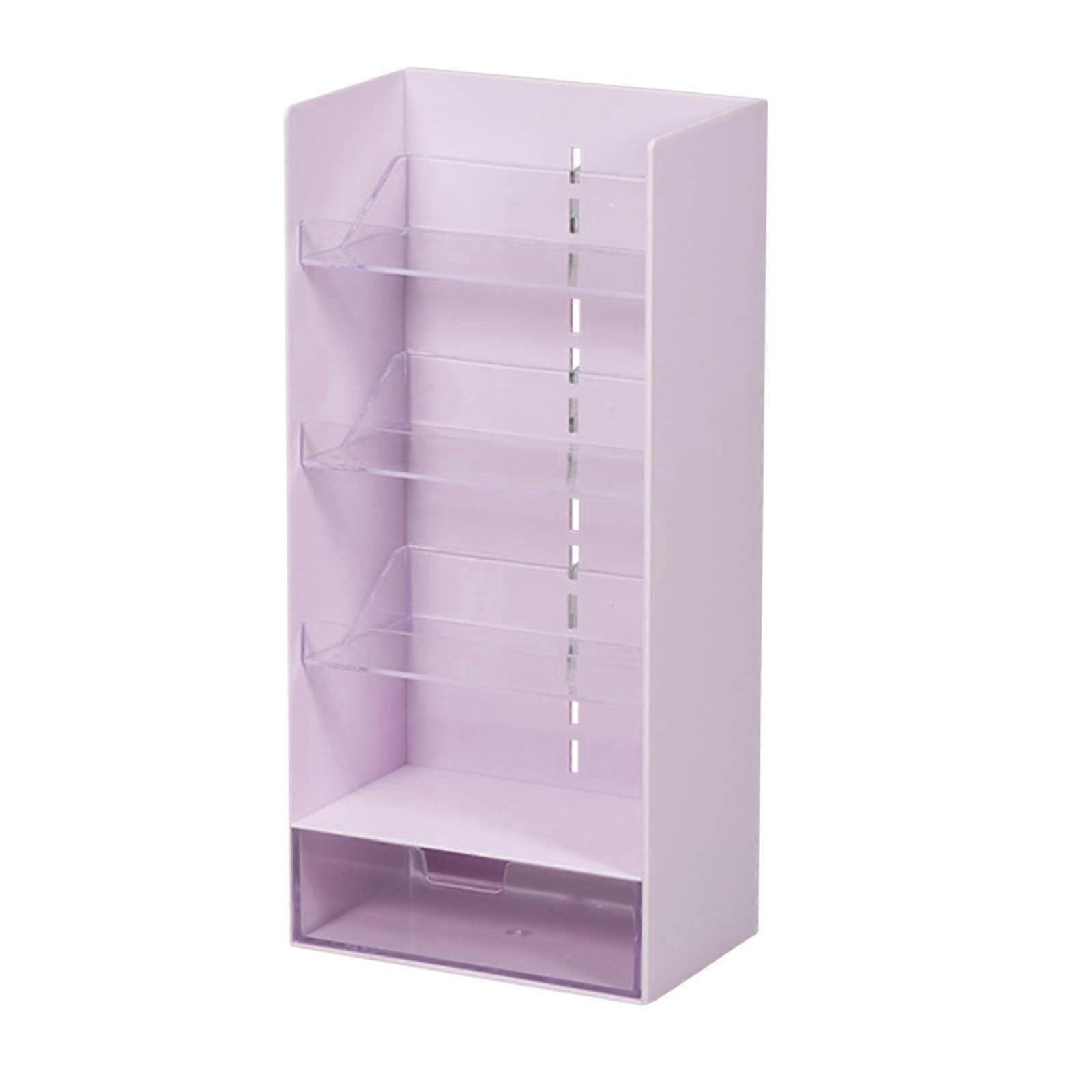 Fnyoxu Desktop Storage Box, Transparent Flat Partition Shelf, Student Artifact Desk, Pencil Slanted Organizing Rack