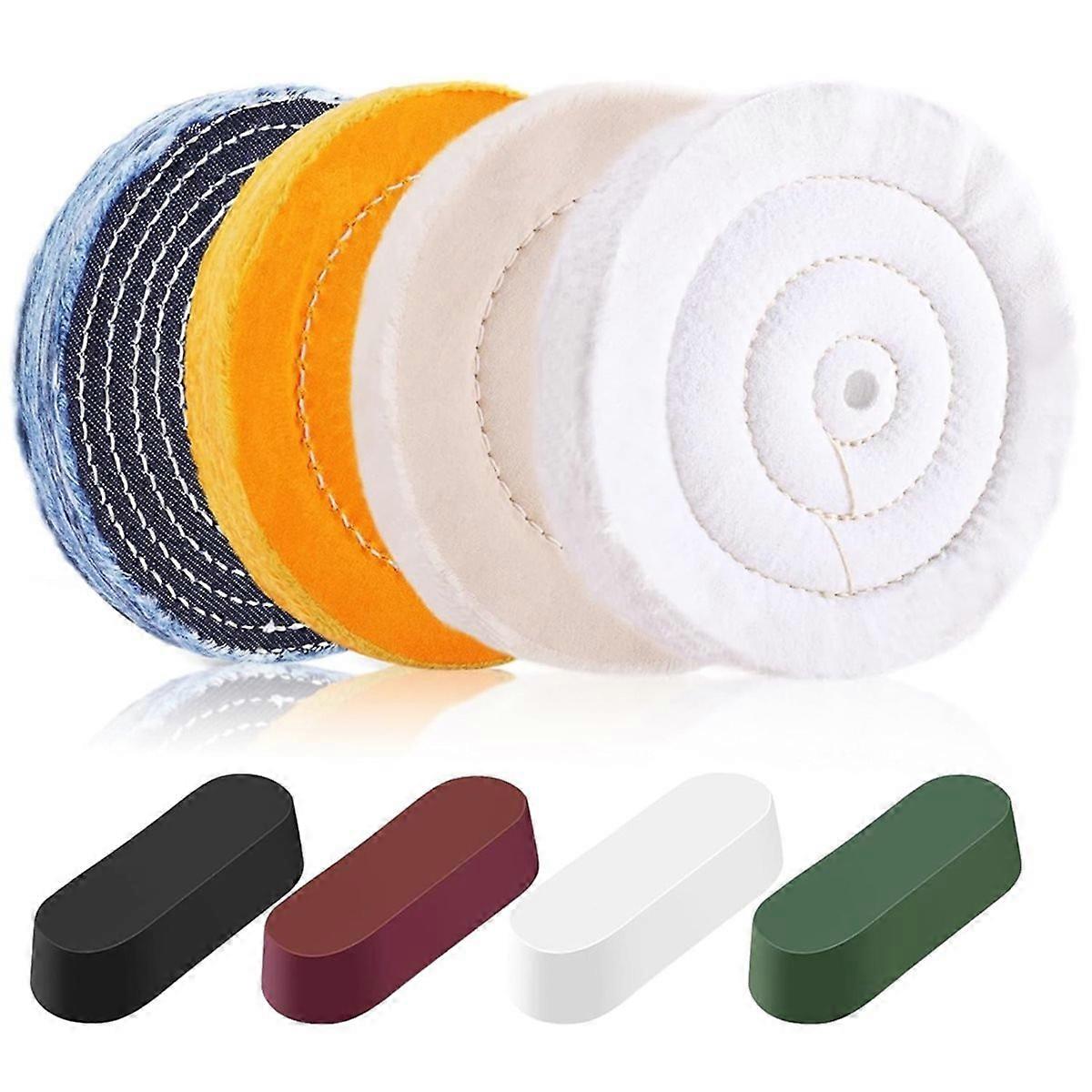 8PCS 6 Inch Buffing & Polishing Wheel Kit