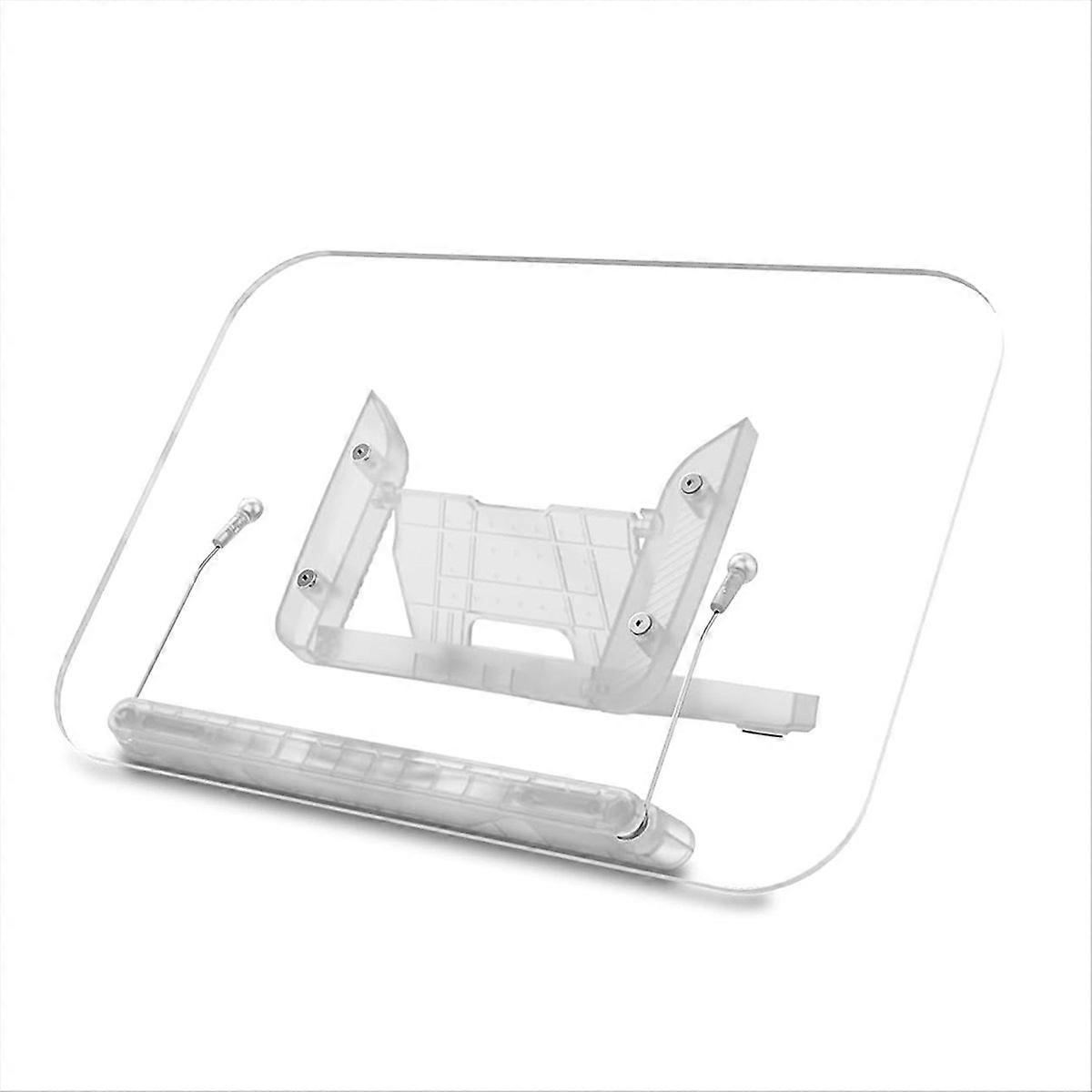 Acrylic Book Stand for Reading,Cookbook Holder, Levels Angle Adjustable, Foldable & Portable for Office, Kitchen, School