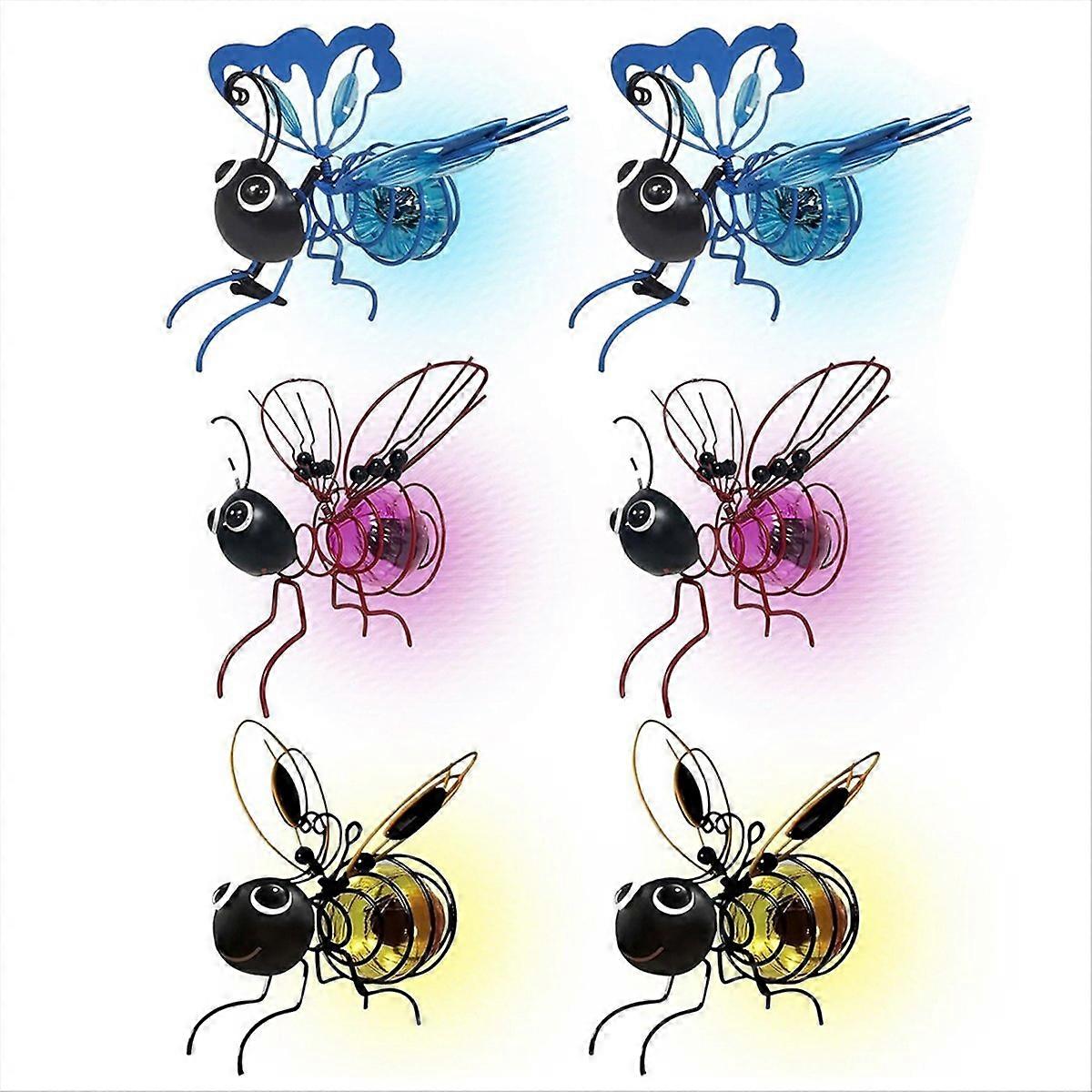 Solar Bee Simulation Lights, LED Bees Garden Decoration Lantern 6PCS