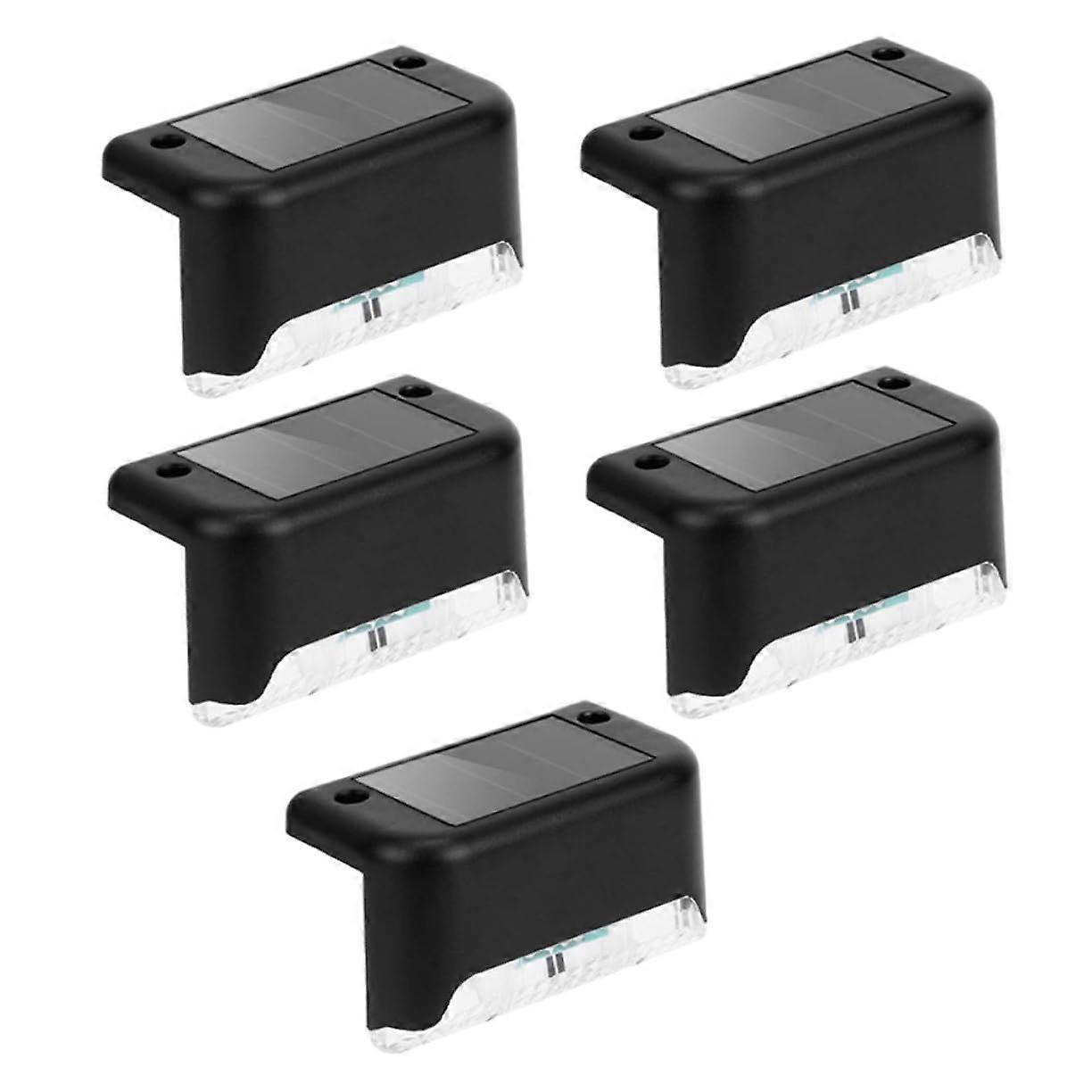 5pcs Solar Garden and Deck Lights Waterproof with Automatic Sensor for Patio Fence Stair