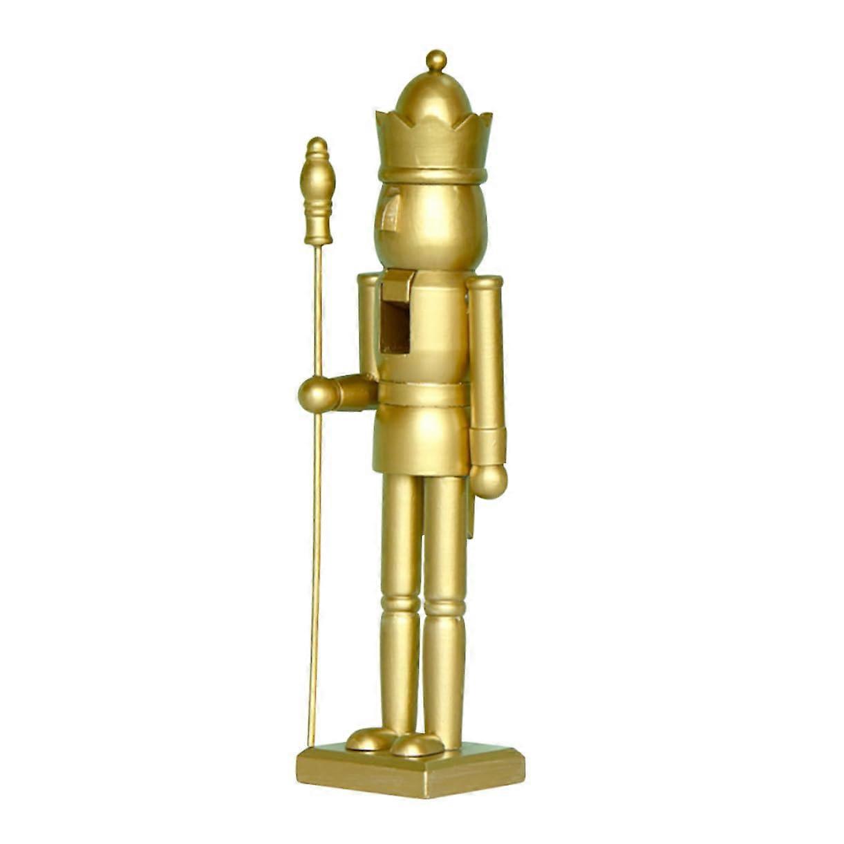 Christmas Nutcracker King Ornament Wooden Figurine for Festive Holiday Home Tabletop Display