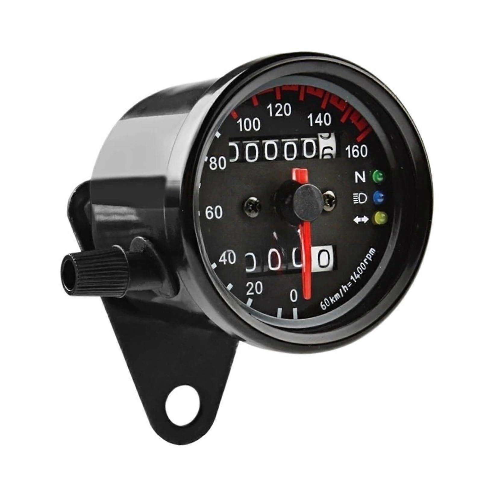 Universal Digital Motorcycle Speedometer Odometer 12V with LED Indicator and RPM Gauge