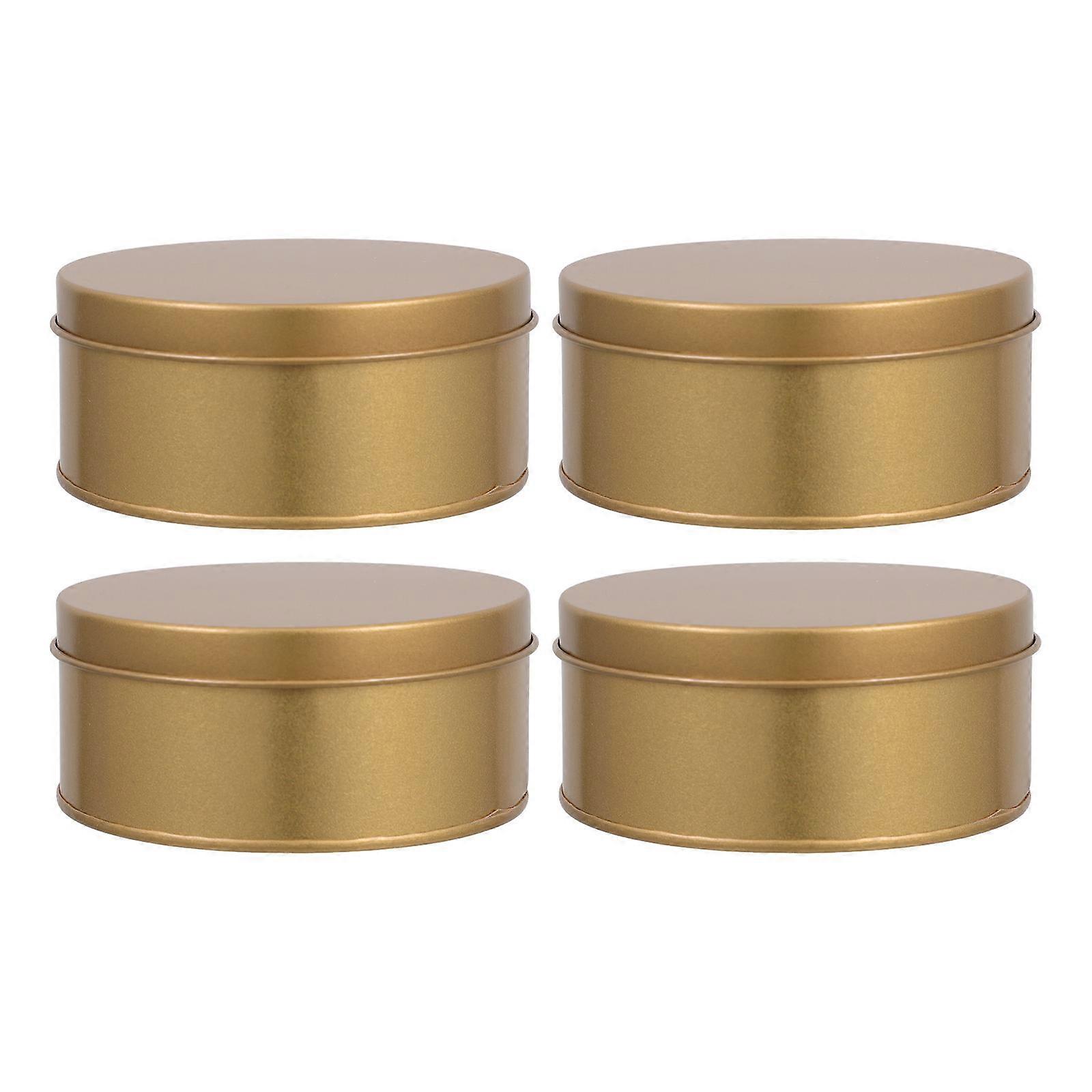 Golden Gift Packaging Box Tinplate Tin Box for Candy Storage 4Pcs