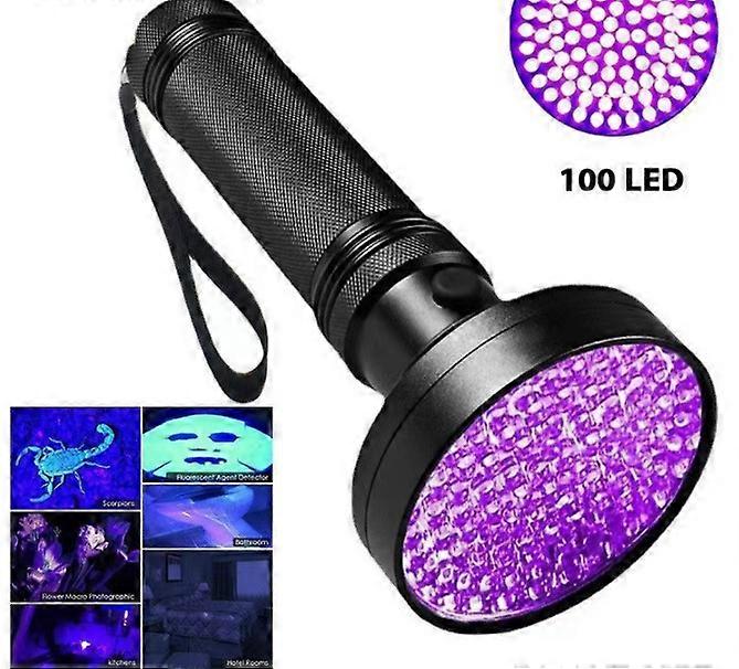 UV flashlight 100 LED, UV flashlight with black light, powerful UV flashlight, UV flashlight for animal urine resin UV black light torch det