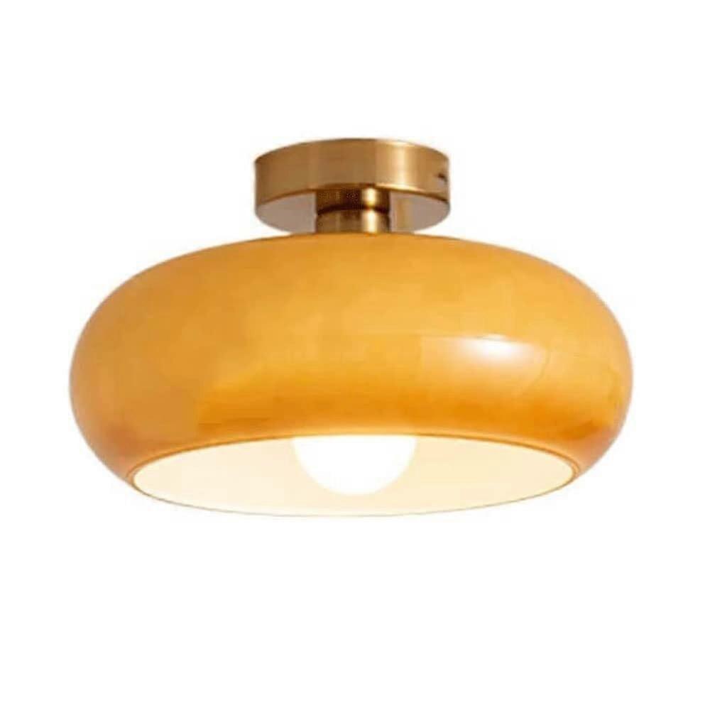 Modern Glass Flush Mount Ceiling Light Fixture E27 Bedroom Lamp with Soft Ambient Lighting