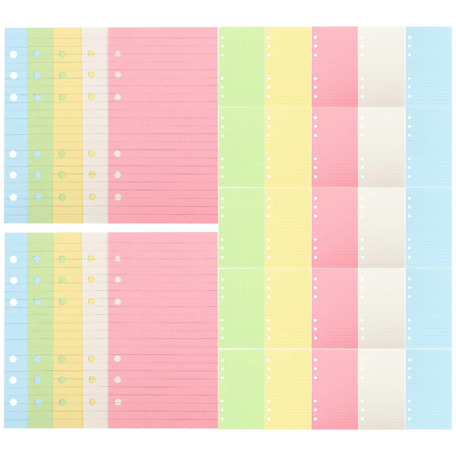 Loose Leaf Paper Notebook Refill for Writing 2Pcs with Binder Inserts Assorted Color