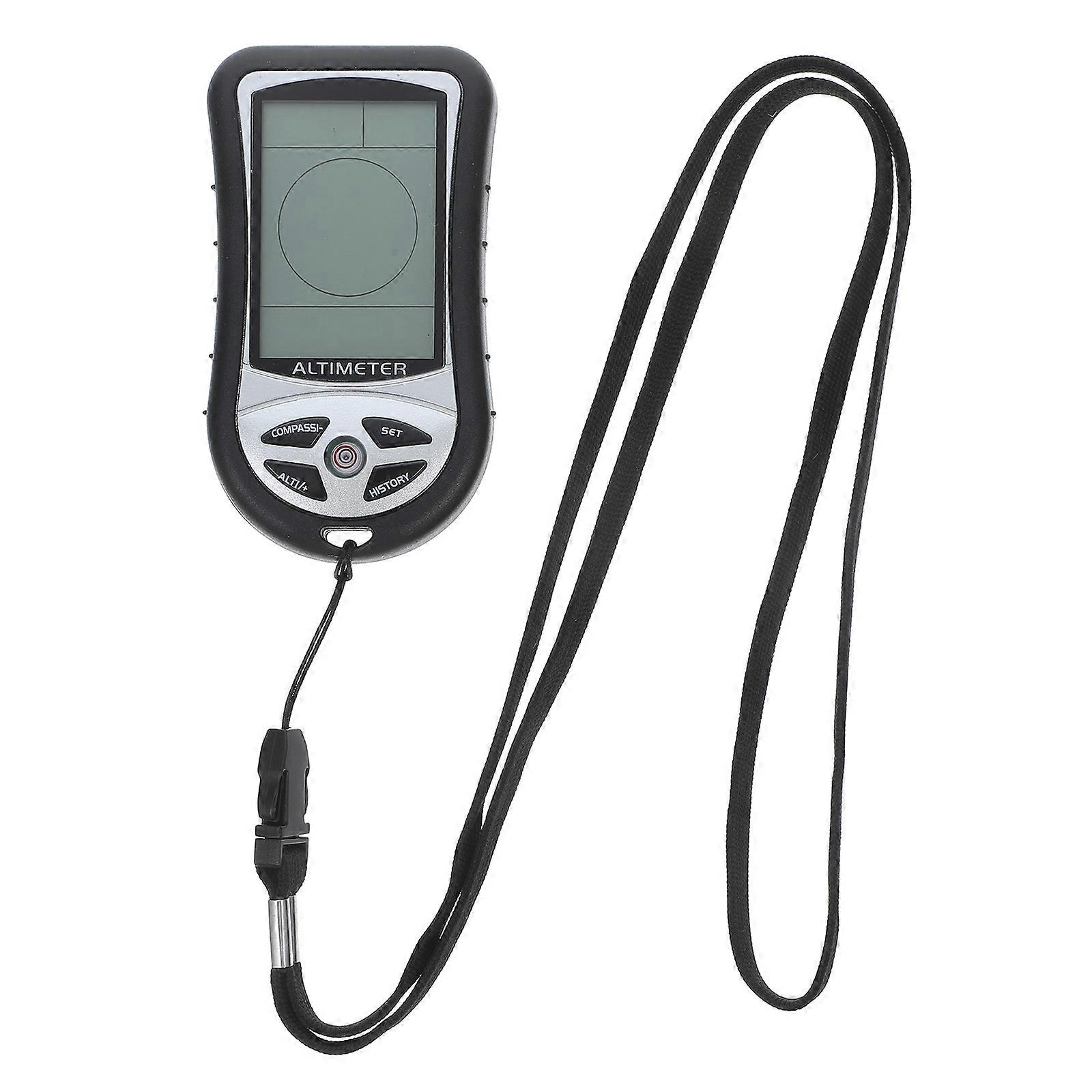 Black Digital Barometer Compass Handheld Meter for Hiking and Outdoor Use