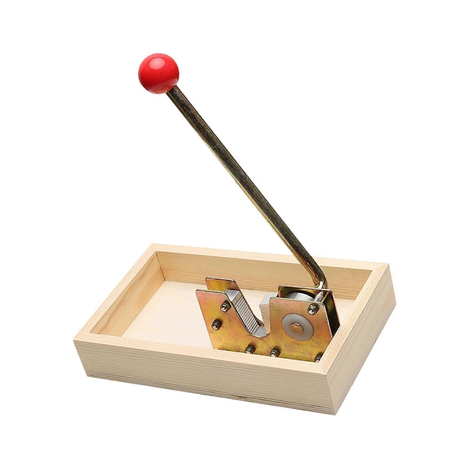 Nutcracker with Ergonomic Handle and Wooden Base for Macadamia, Almonds and Various Nuts