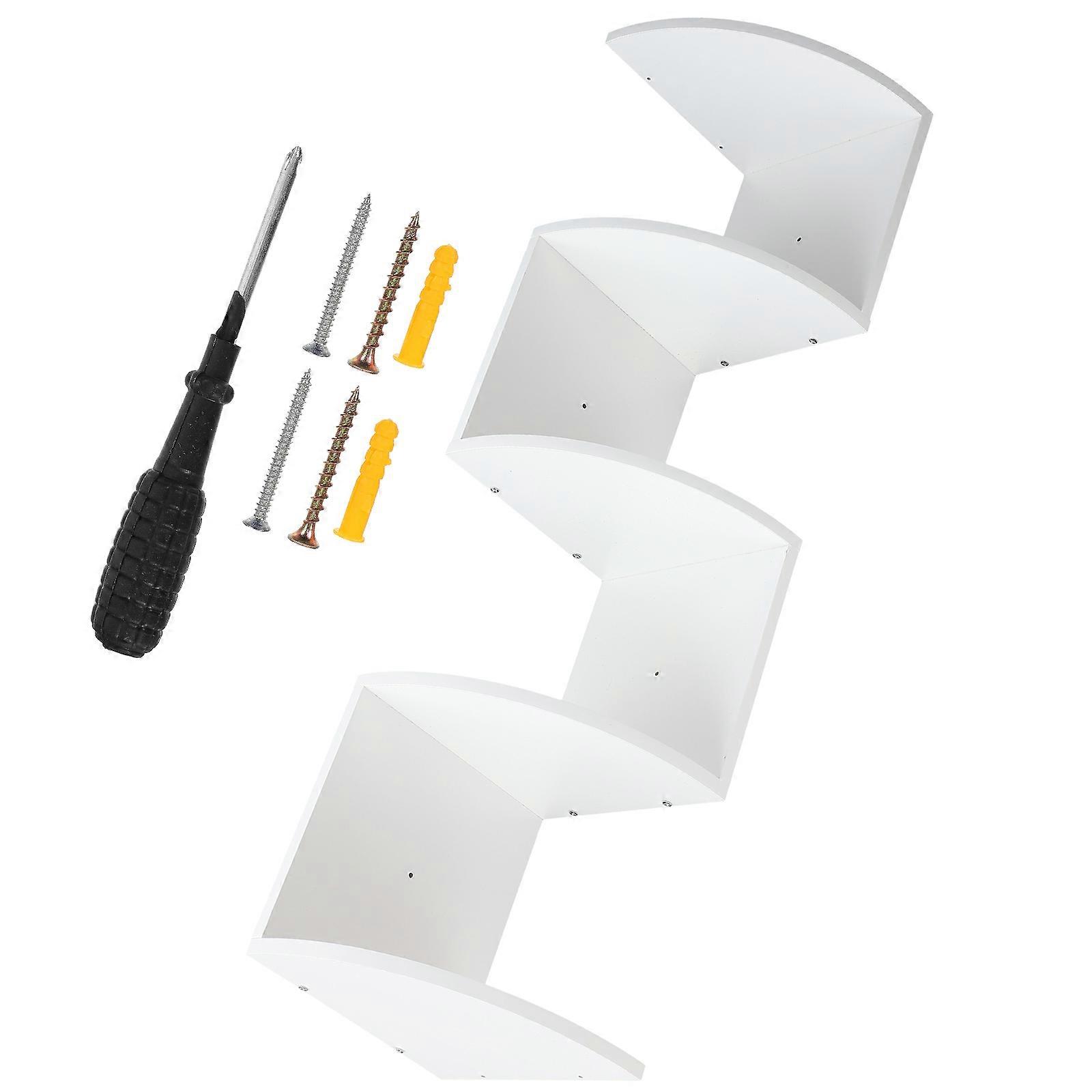 Wooden Wall-Mounted Storage Rack Multi-Layer Home Decor Storage Rack White Material 1Set