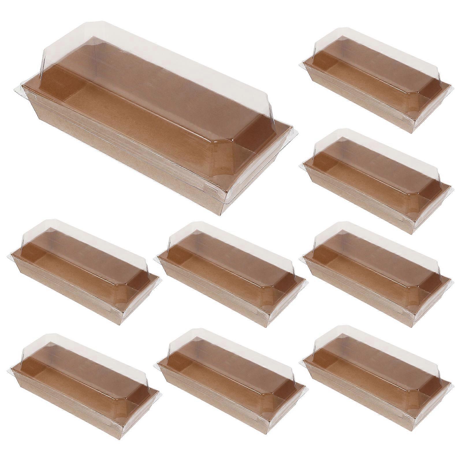 Roll Cake Box for Storage 50Pcs Sandwich Paper Box with PP Material