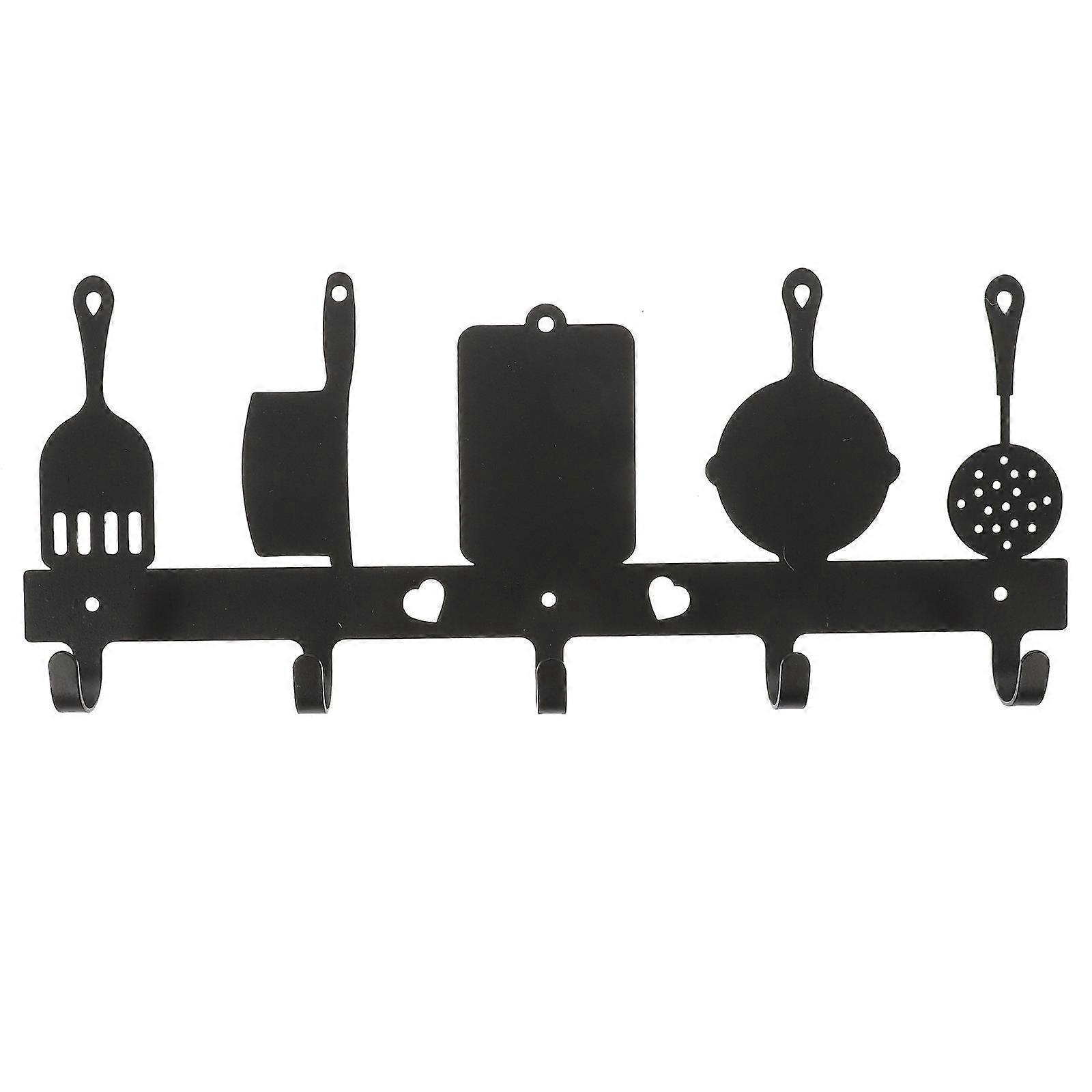 Functional Iron Wall Hook For Homeowners Optimizing Space With Wall Mounting Capability 5-Hooks