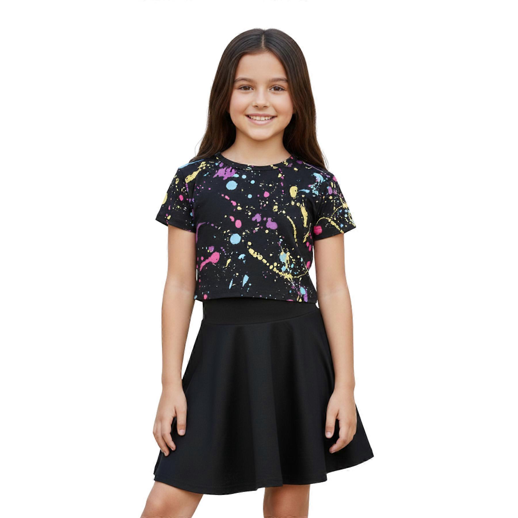 Fete Pastel Splash Print Crop Top & Legging Set