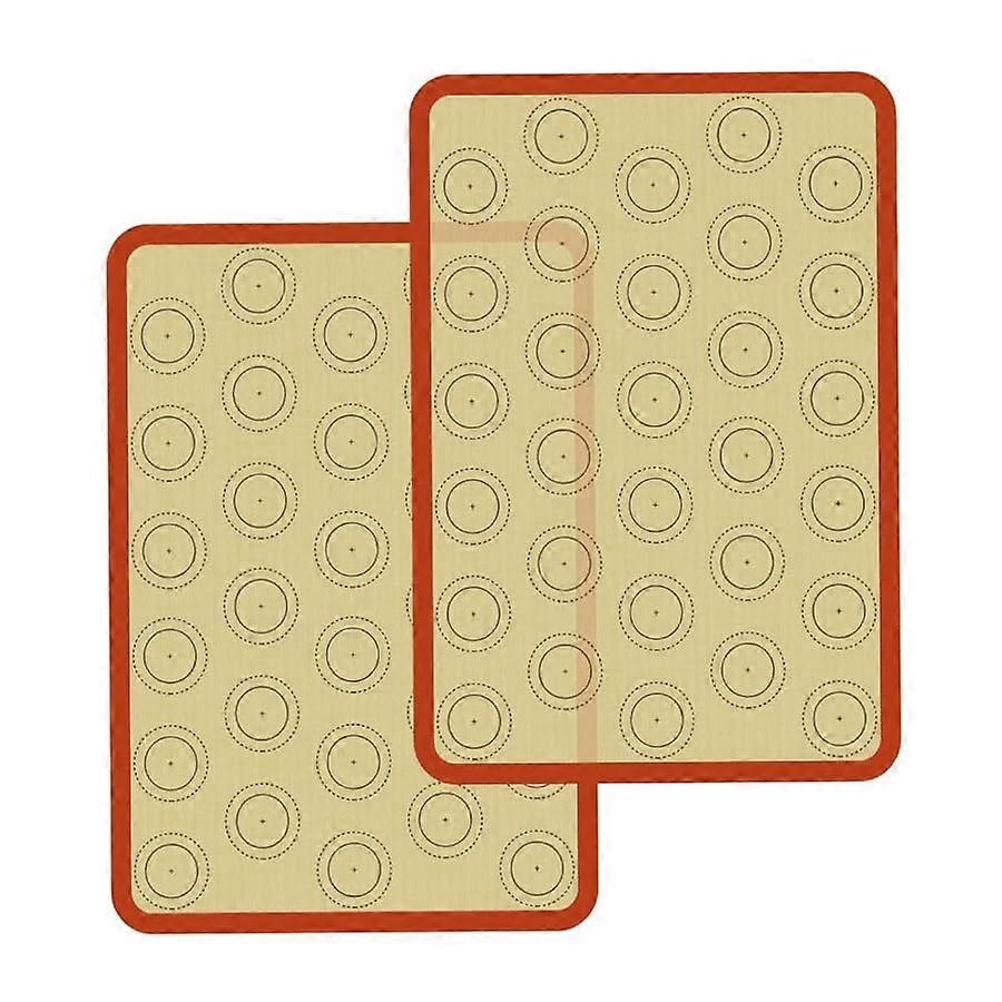 2 Set Macaron Silicone Baking Mat with Non Stick Surface and Precise Guide for Cookies Pastry