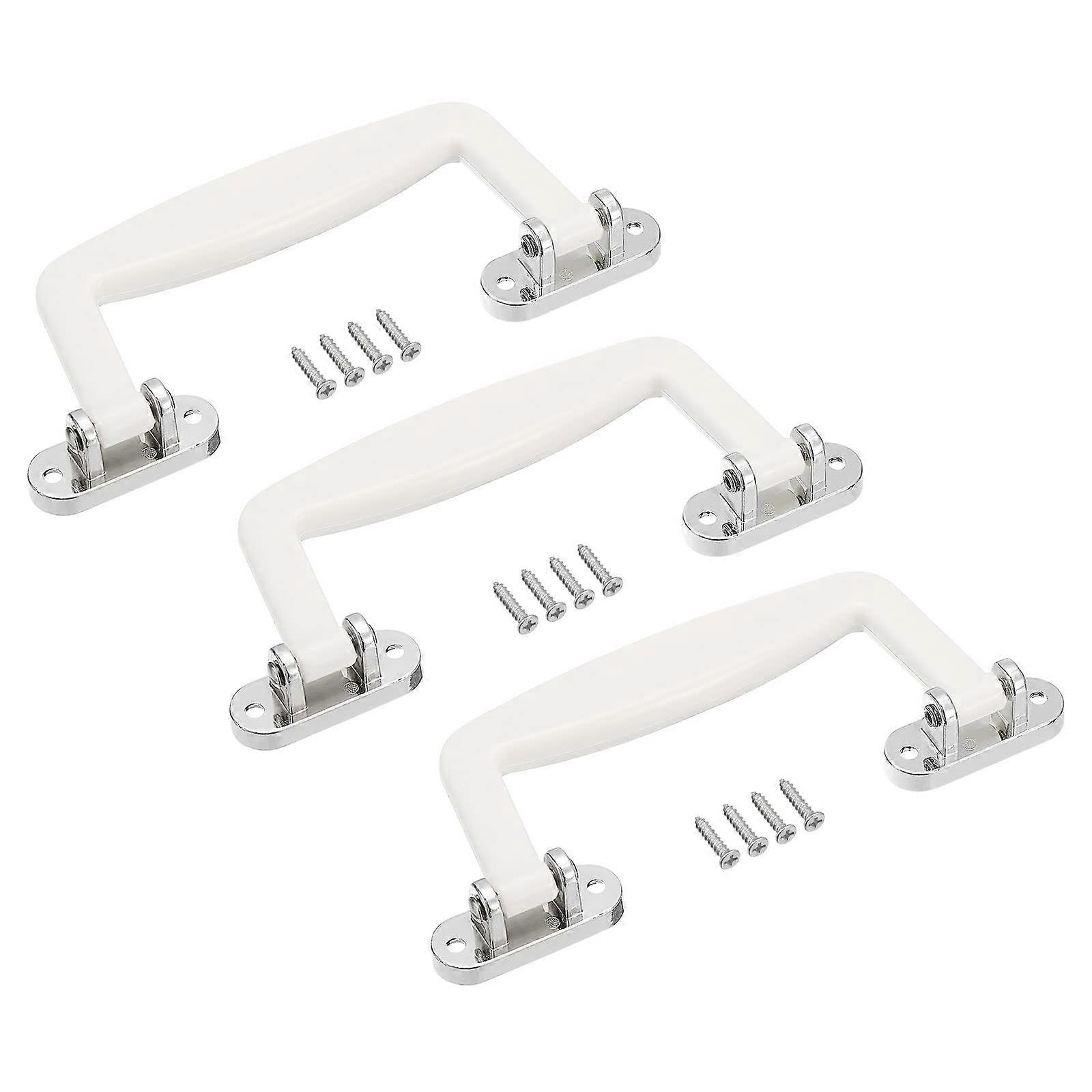 Luggage Handles 3Pcs 5.12 Inch Plastic Suitcase Replacement with Screws for Toolbox White